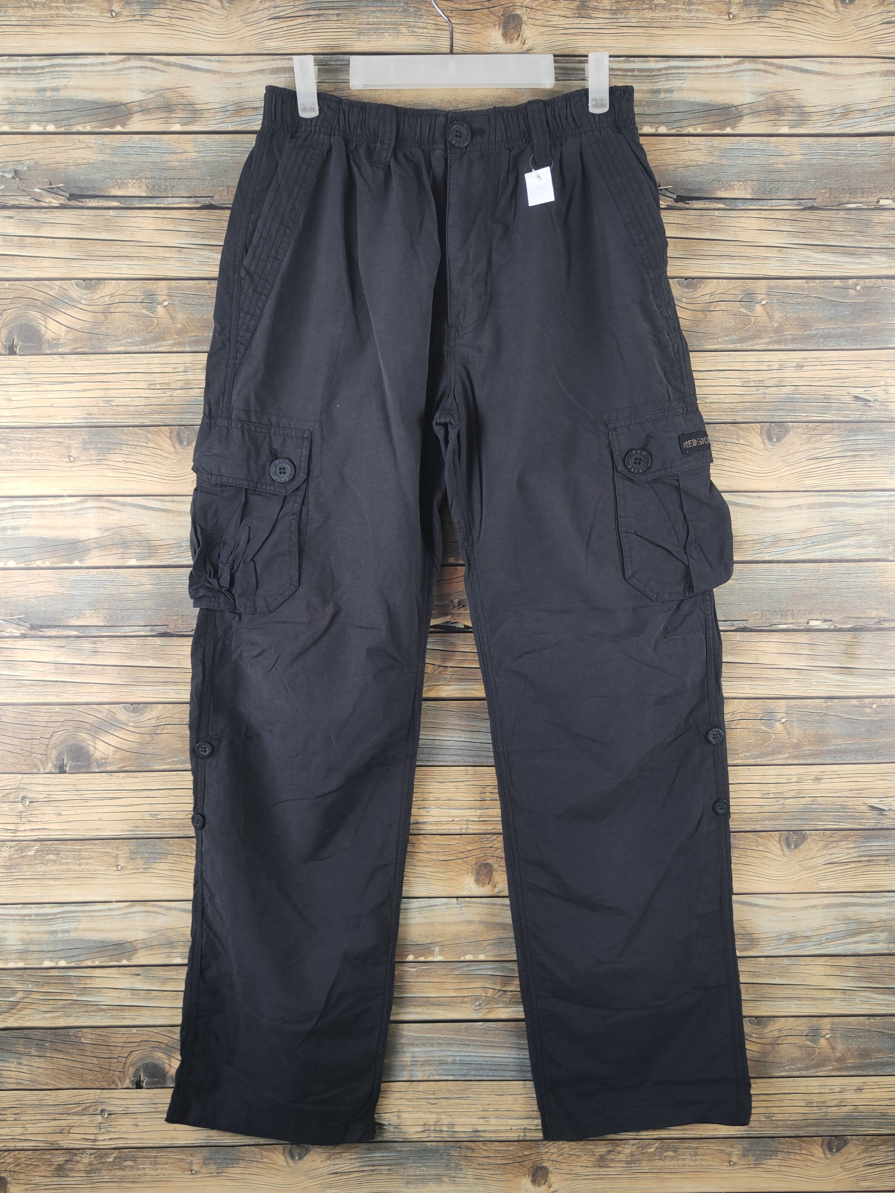 Japanese Brand DL Redskins Black Multipocket Cargo Pants #1925 Size US 31 - 1 Thumbnail