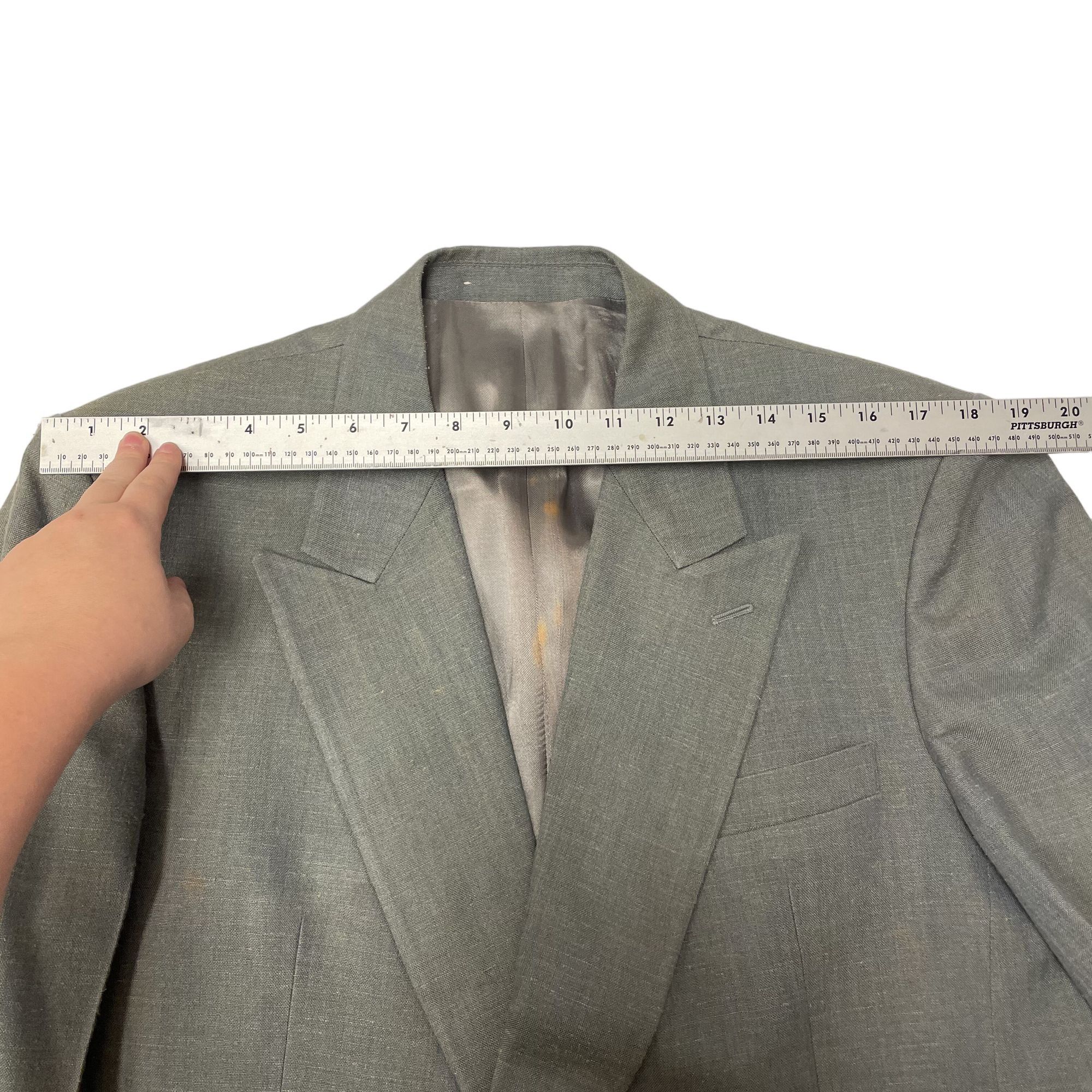 Other Vtg D/B Peak Lapel ROCKABILLY Green Gold Linen Sport Coat Size 40R - 11 Thumbnail