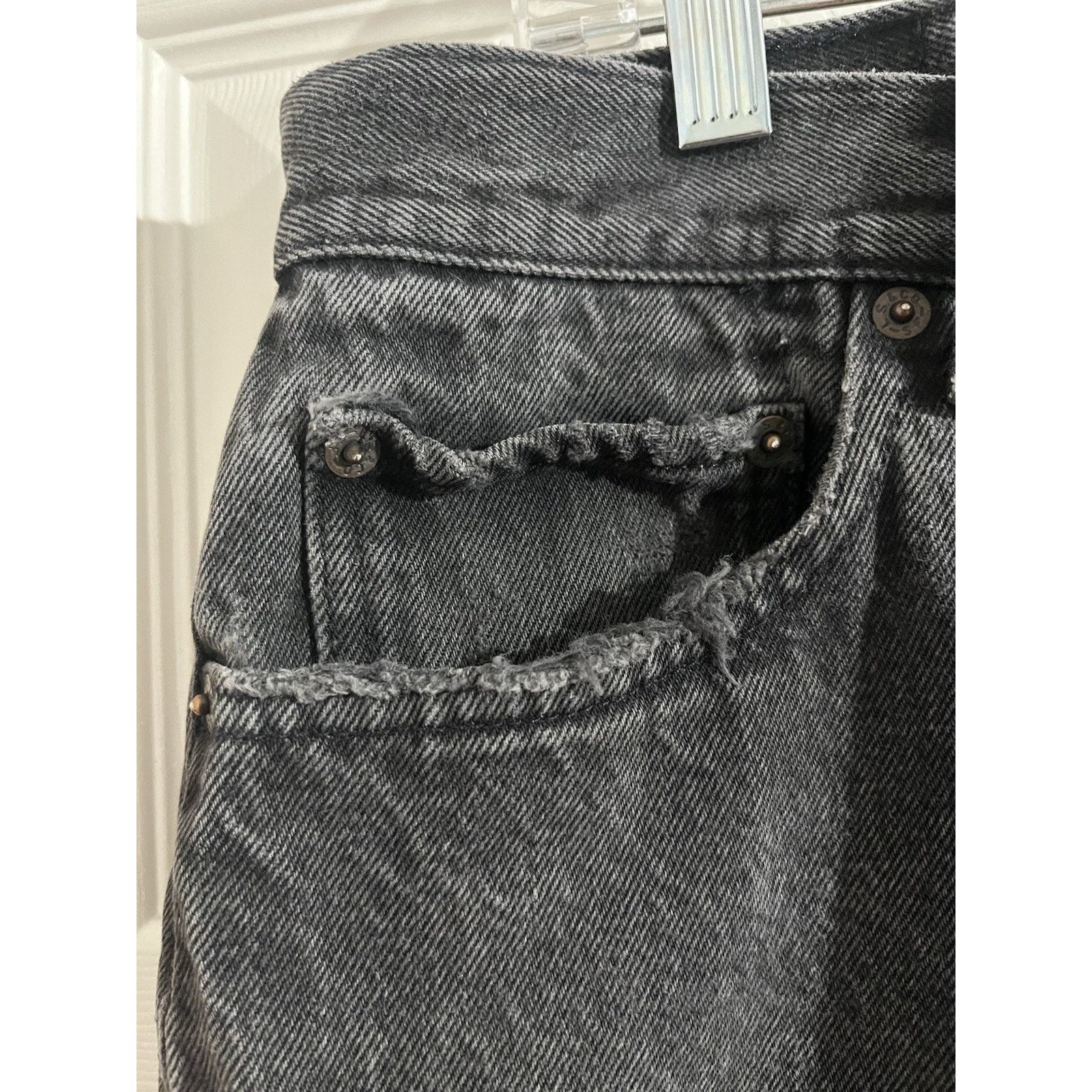 Levi's Vtg Levi’s 501-0660 90s Button Fly Black Denim USA 34W READ Size US 34 / EU 50 - 2 Thumbnail