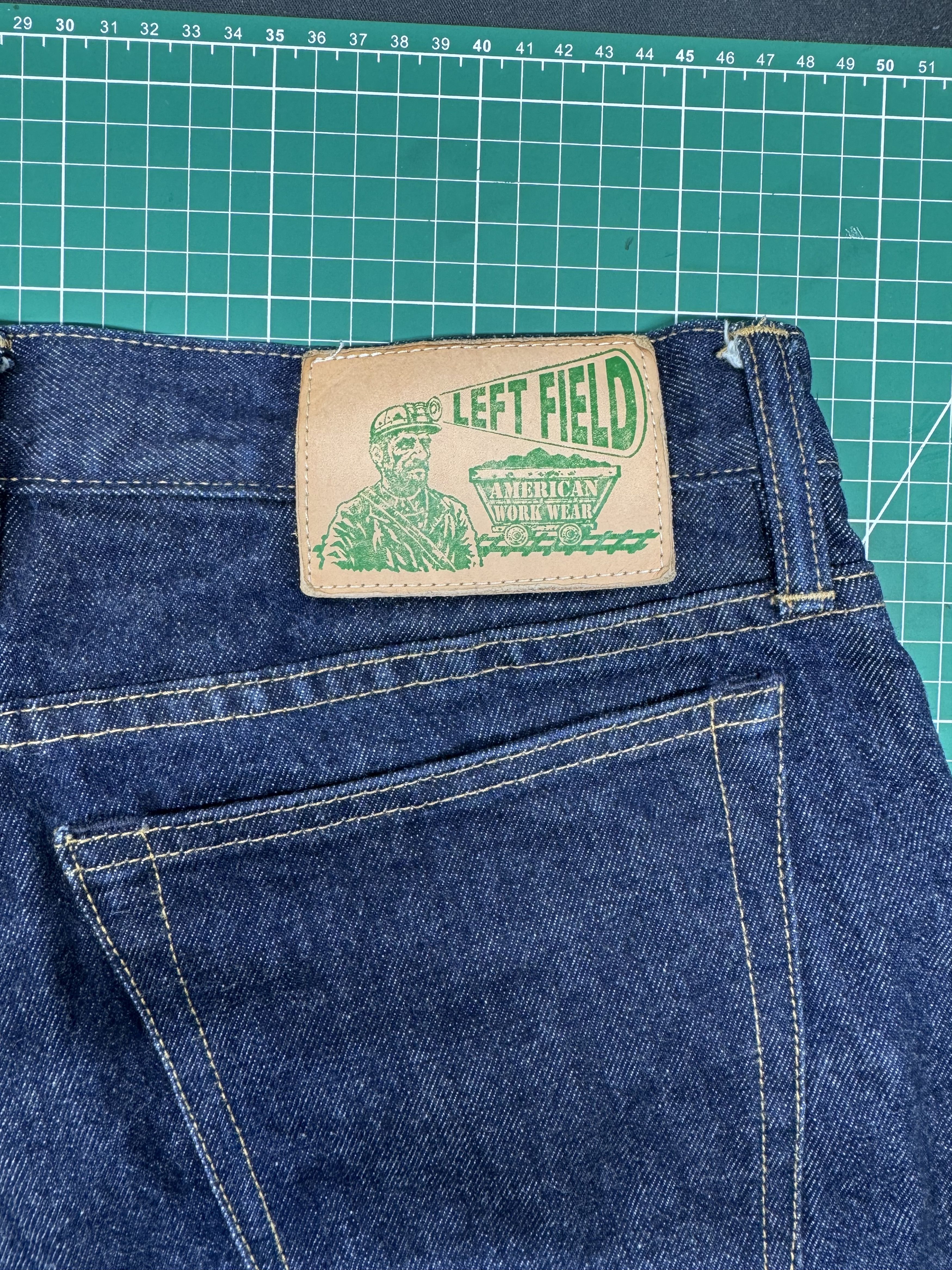 Left Field Nyc Smokestacks Vidalia Mills 14 oz Indigo selvedge (Wide Leg) Size US 34 / EU 50 - 3 Thumbnail