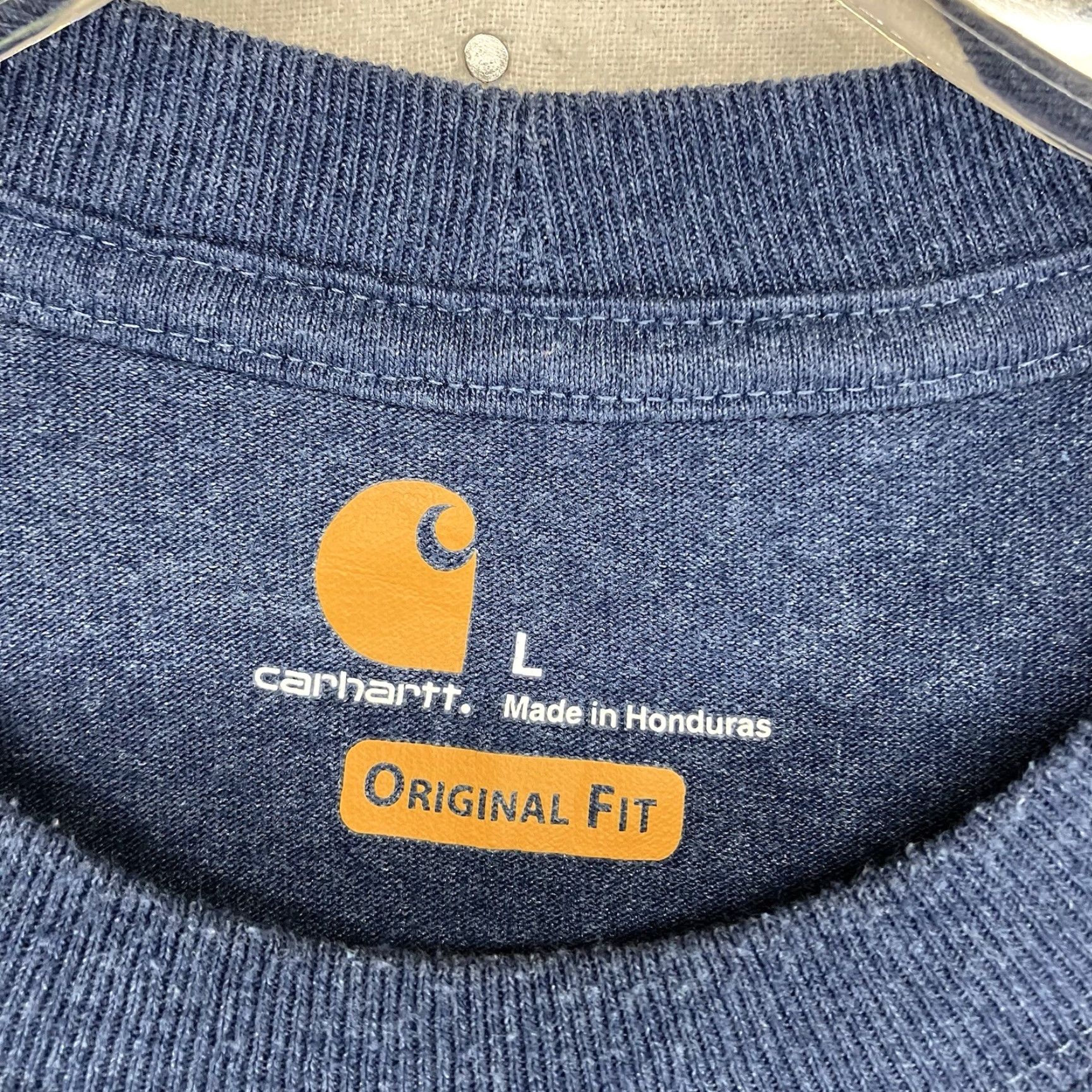 Carhartt Mens Carhartt Pocket T Shirt Large Heather Blue Crew Neck Original Fit Size US L / EU 52-54 / 3 - 3 Thumbnail
