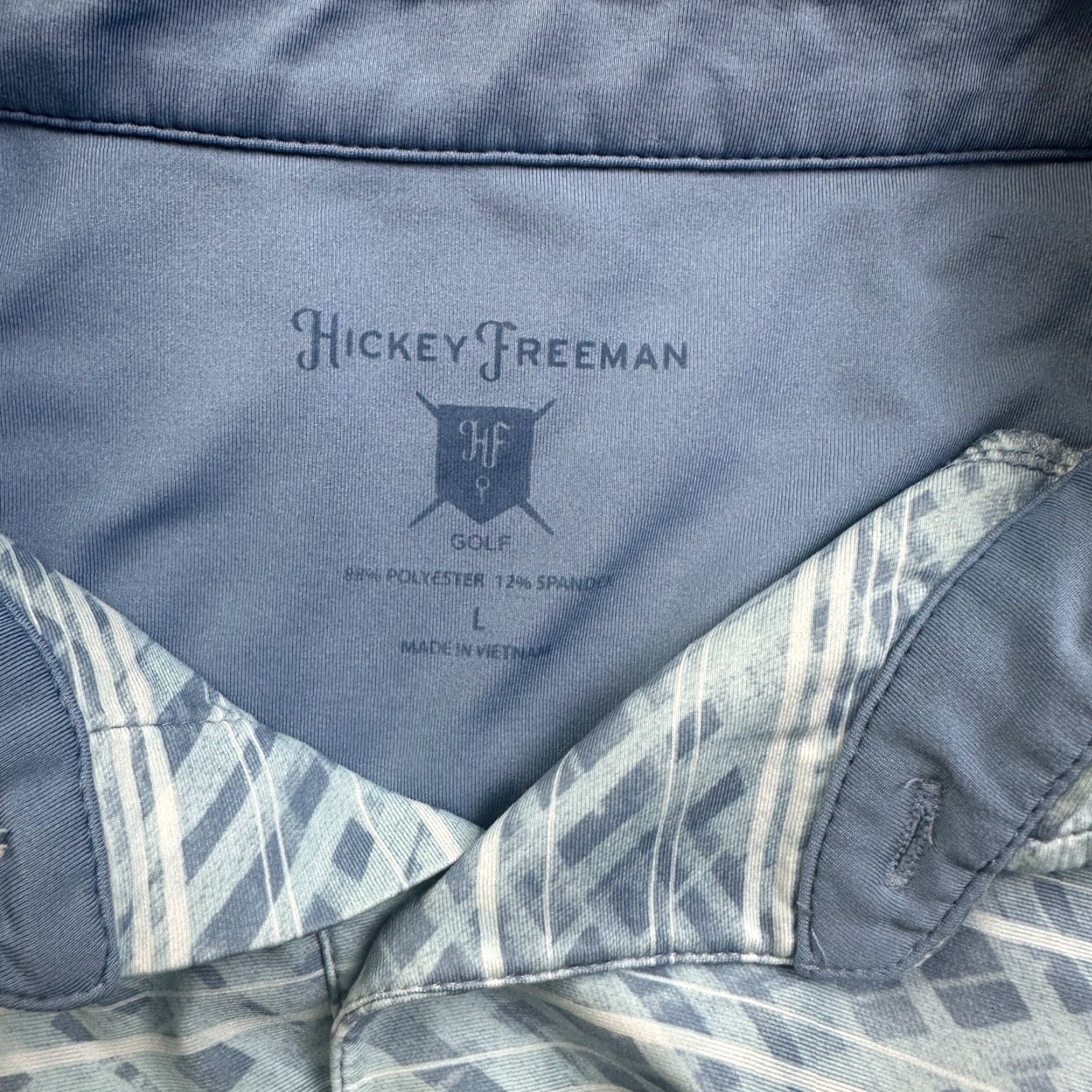 Vintage Hickey Freeman Polo Shirt Mens Large Blue Striped Golf Stretch Lightweight Size US L / EU 52-54 / 3 - 7 Thumbnail
