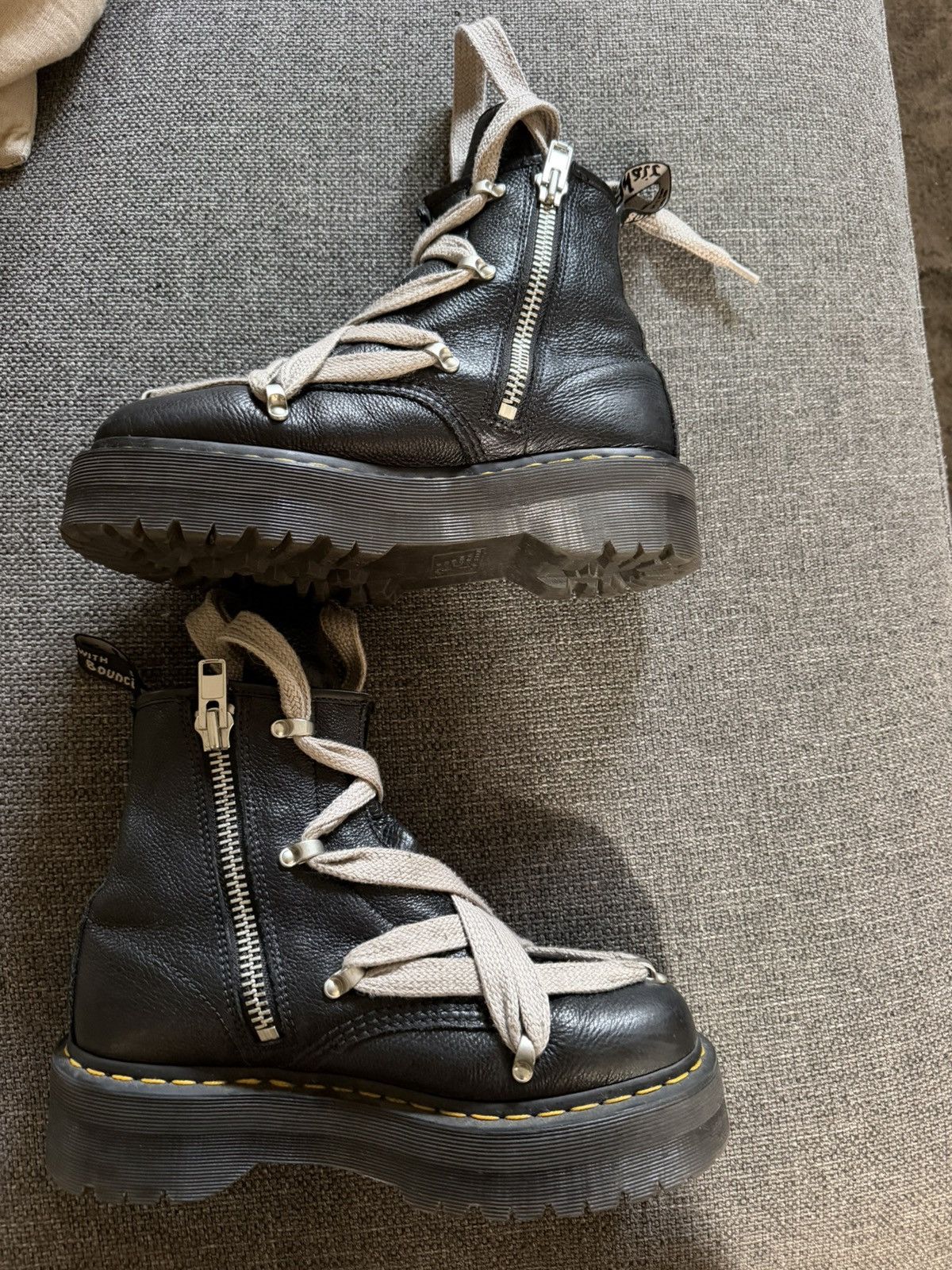 Dr. Martens × Rick Owens Rick Owens x Doc Marten leather Hexagon jumbo lace boots Size US 8.5 / EU 41-42 - 2 Thumbnail