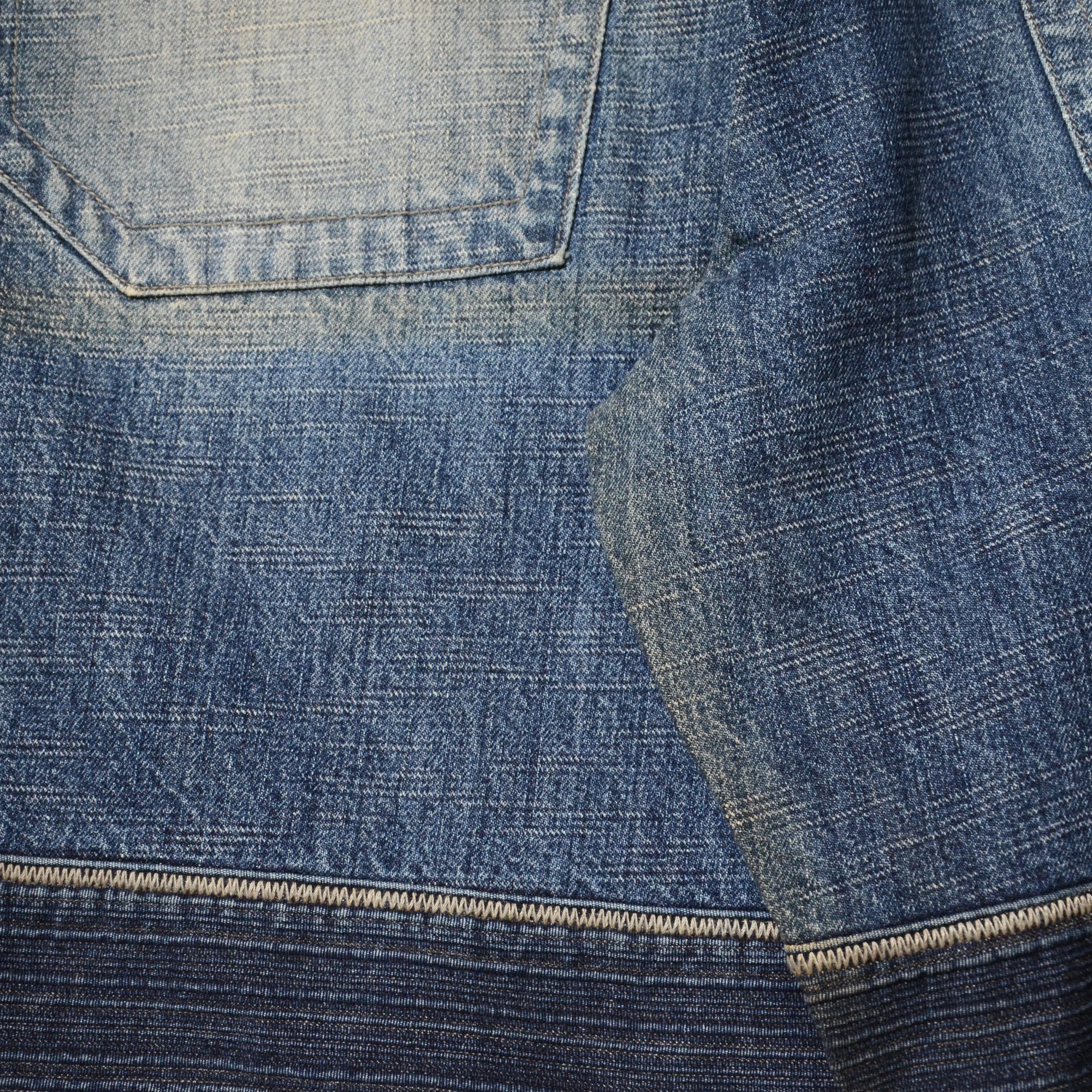 Phat Farm [Folded Discoloration] PF Denim Shorts 90s Hiphop Streetwear Size US 36 / EU 52 - 9 Thumbnail