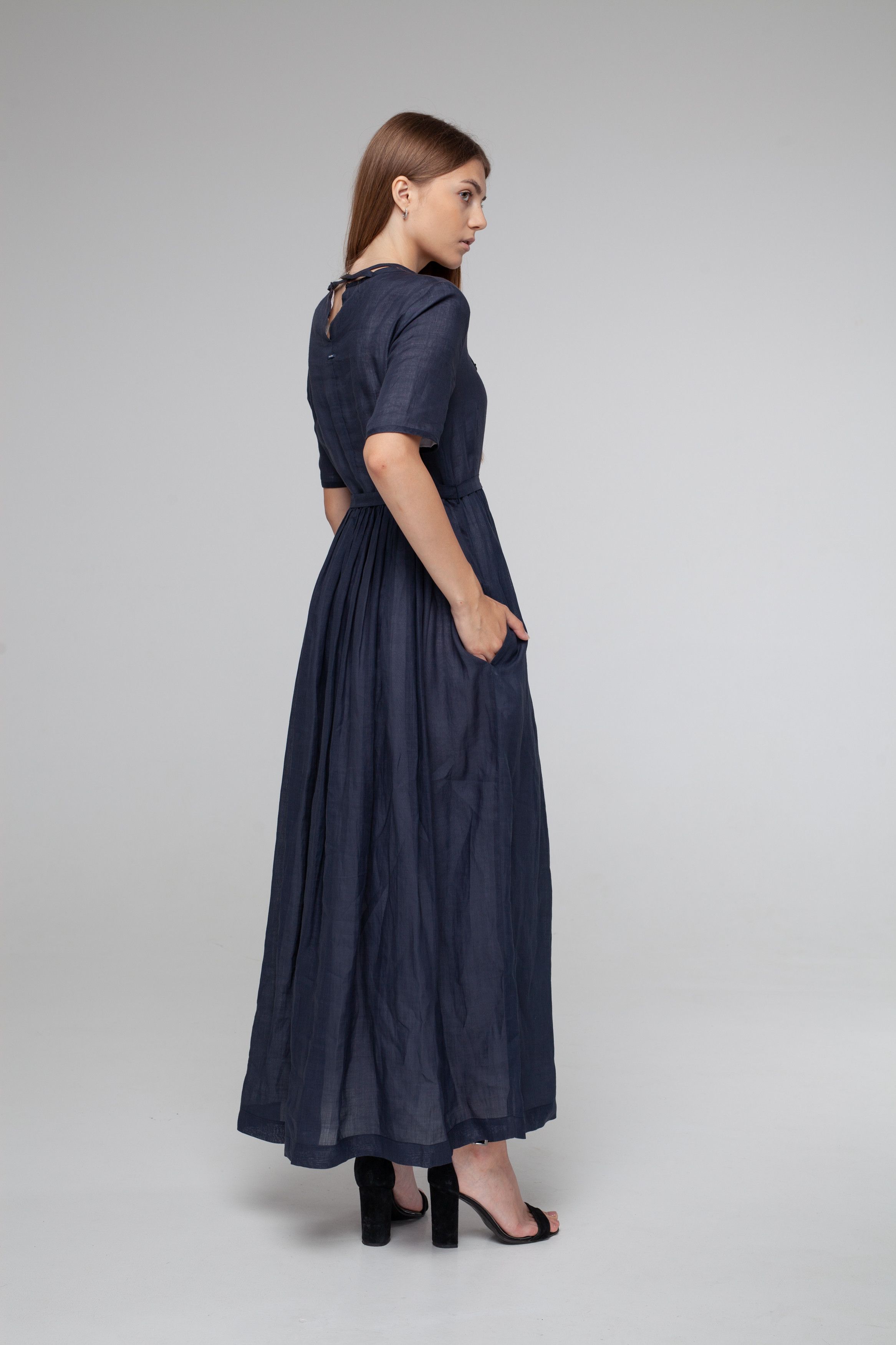 image of Max Mara Archive Dress Size S Navy Blue, Women's