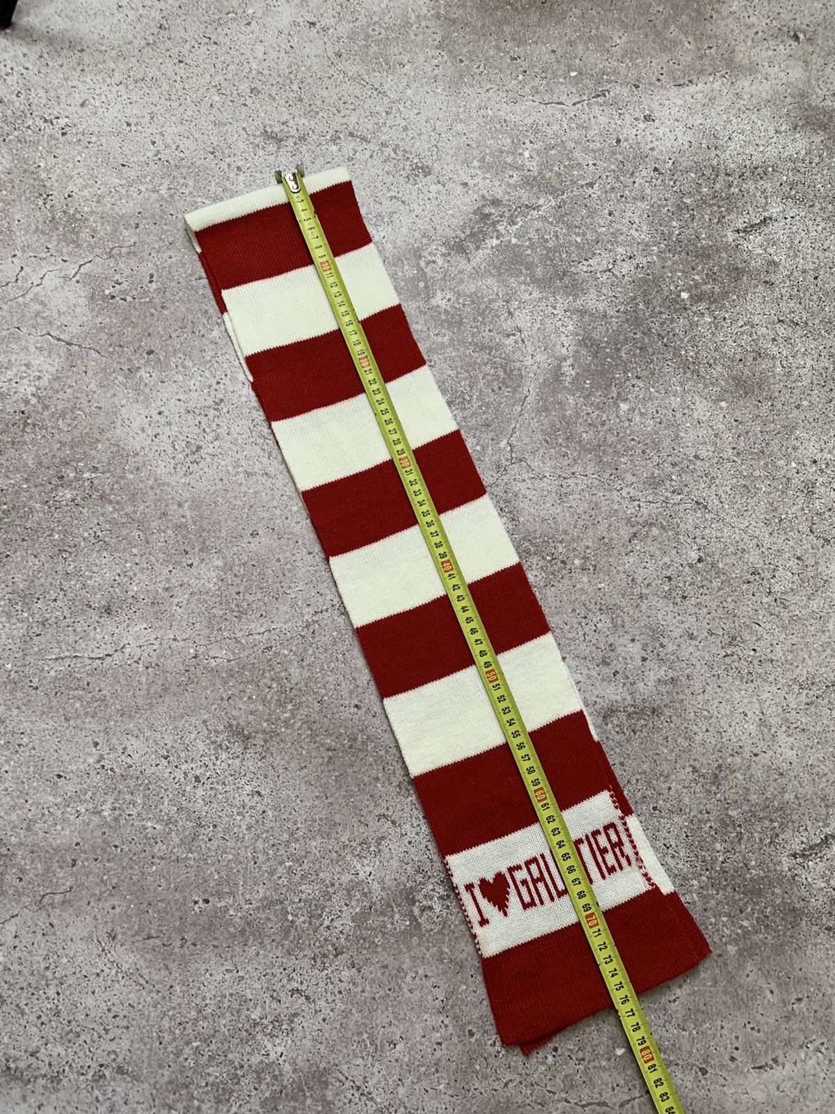 Jean Paul Gaultier × Vintage Vintage Y2K Jean Paul Gaultier I Love Stripped Scarf Size ONE SIZE - 4 Thumbnail