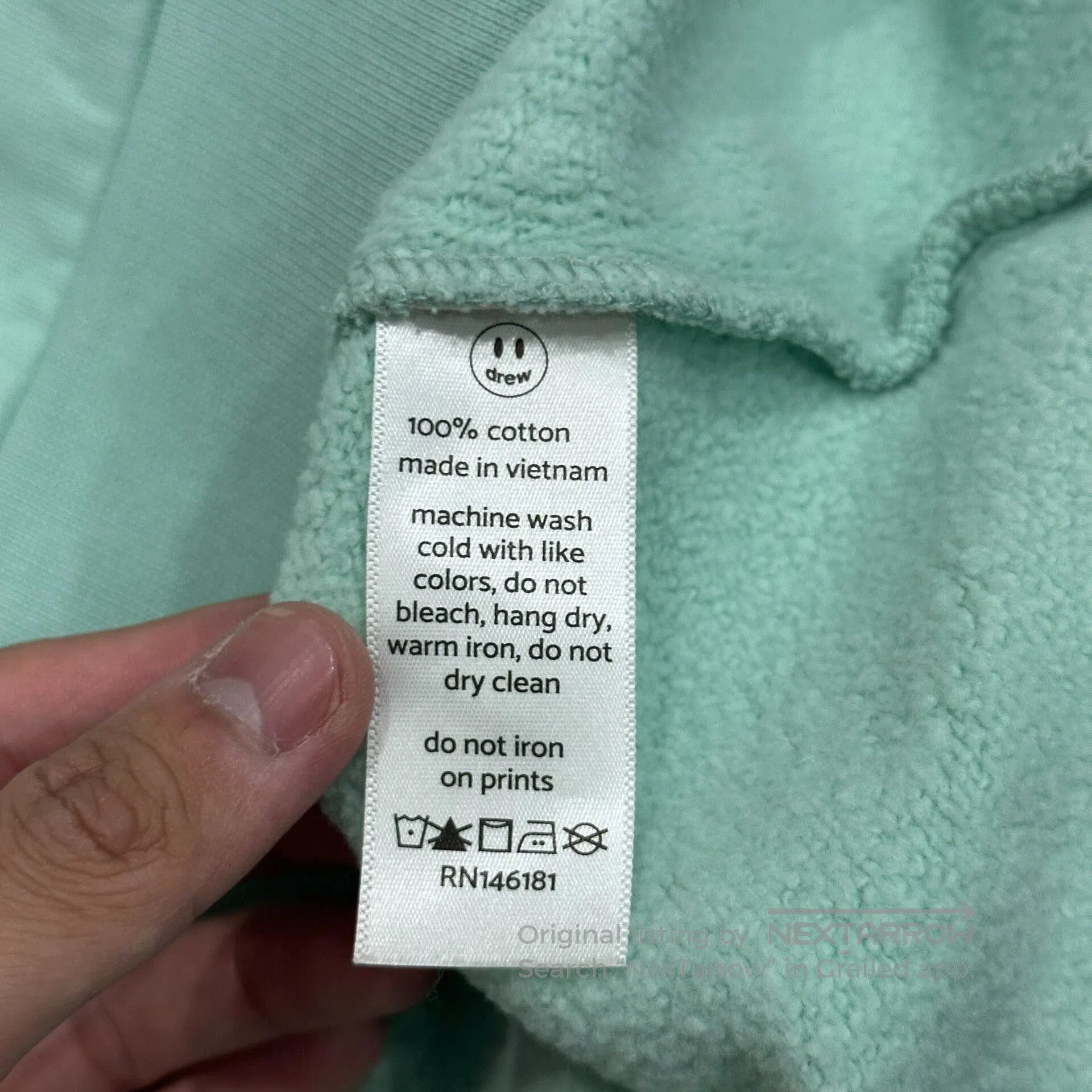 Drew House Mint Green Smiley Face Hoodie. Size US L / EU 52-54 / 3 - 5 Thumbnail