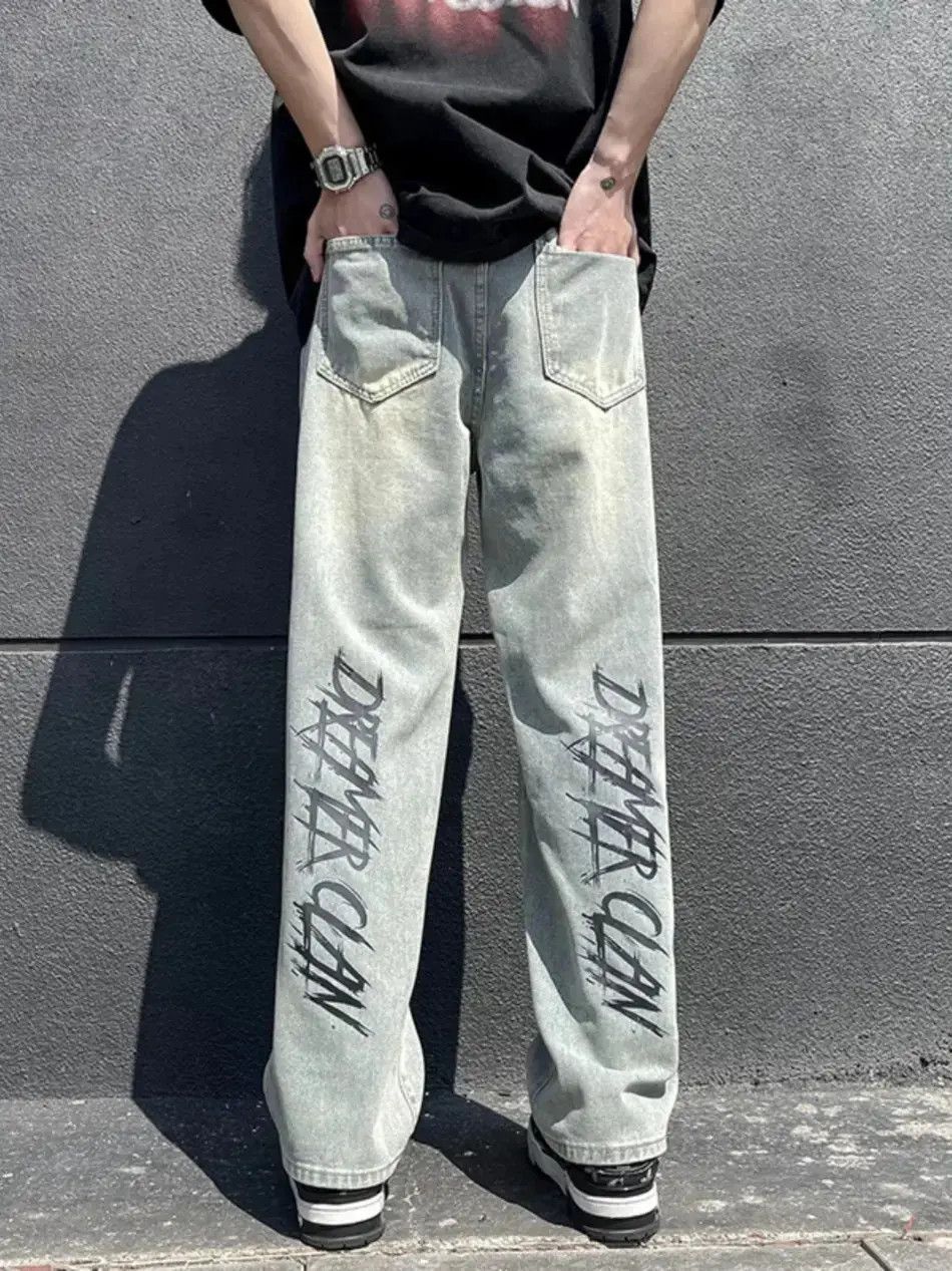 Japanese Brand Loose fitting straight leg high street jeans Size US 32 / EU 48 - 3 Thumbnail