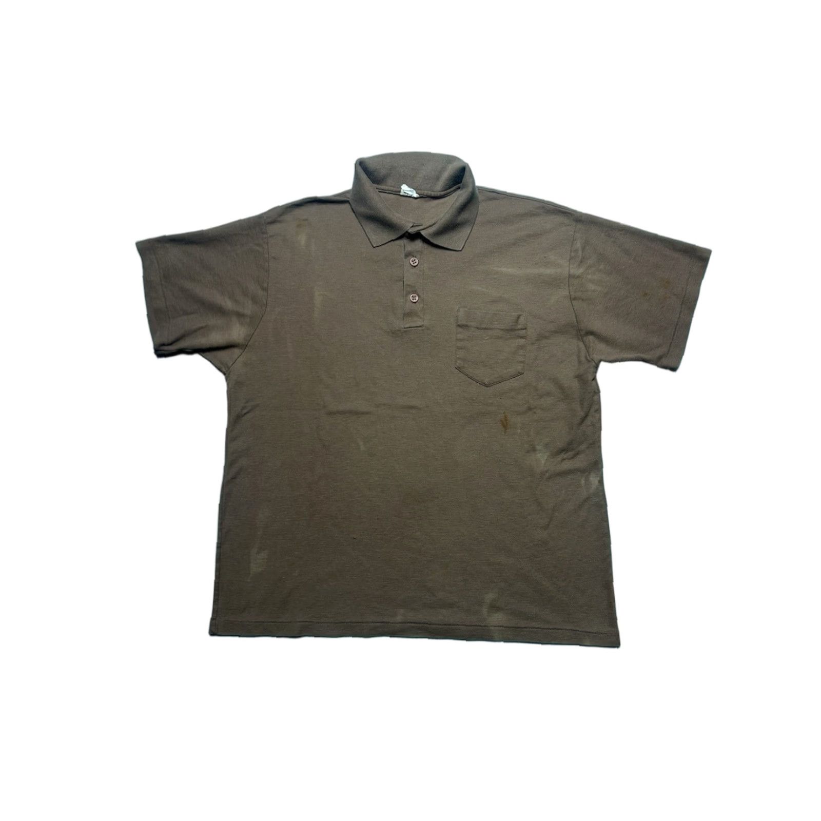Vintage VINTAGE 70s Polo Shirt Short Sleeve Donegal brown Blank L/XL Men Polo Shirt Vintage 70s Brown Polyester Blank Mens Size L Size US L / EU 52-54 / 3 - 1 Thumbnail