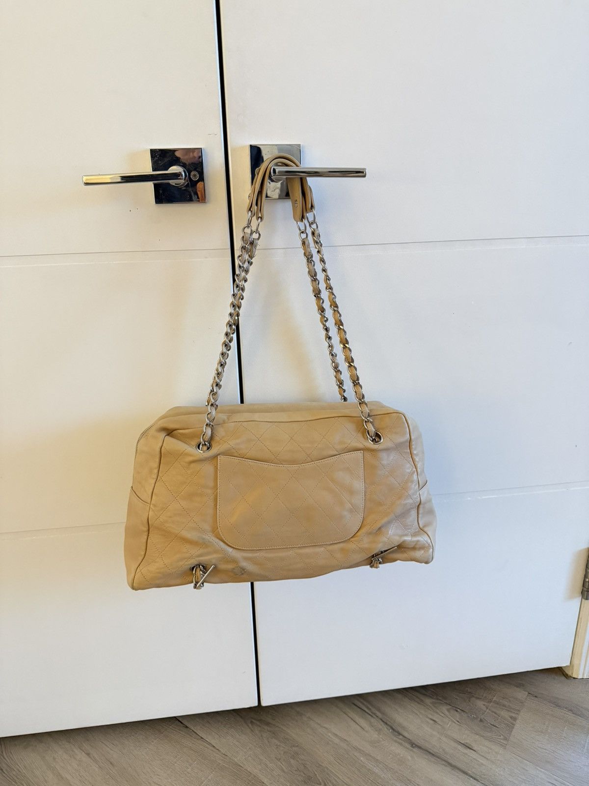 Chanel Chanel Sharpei Lambskin Quilted Bowler (Beige) Size ONE SIZE - 10 Thumbnail