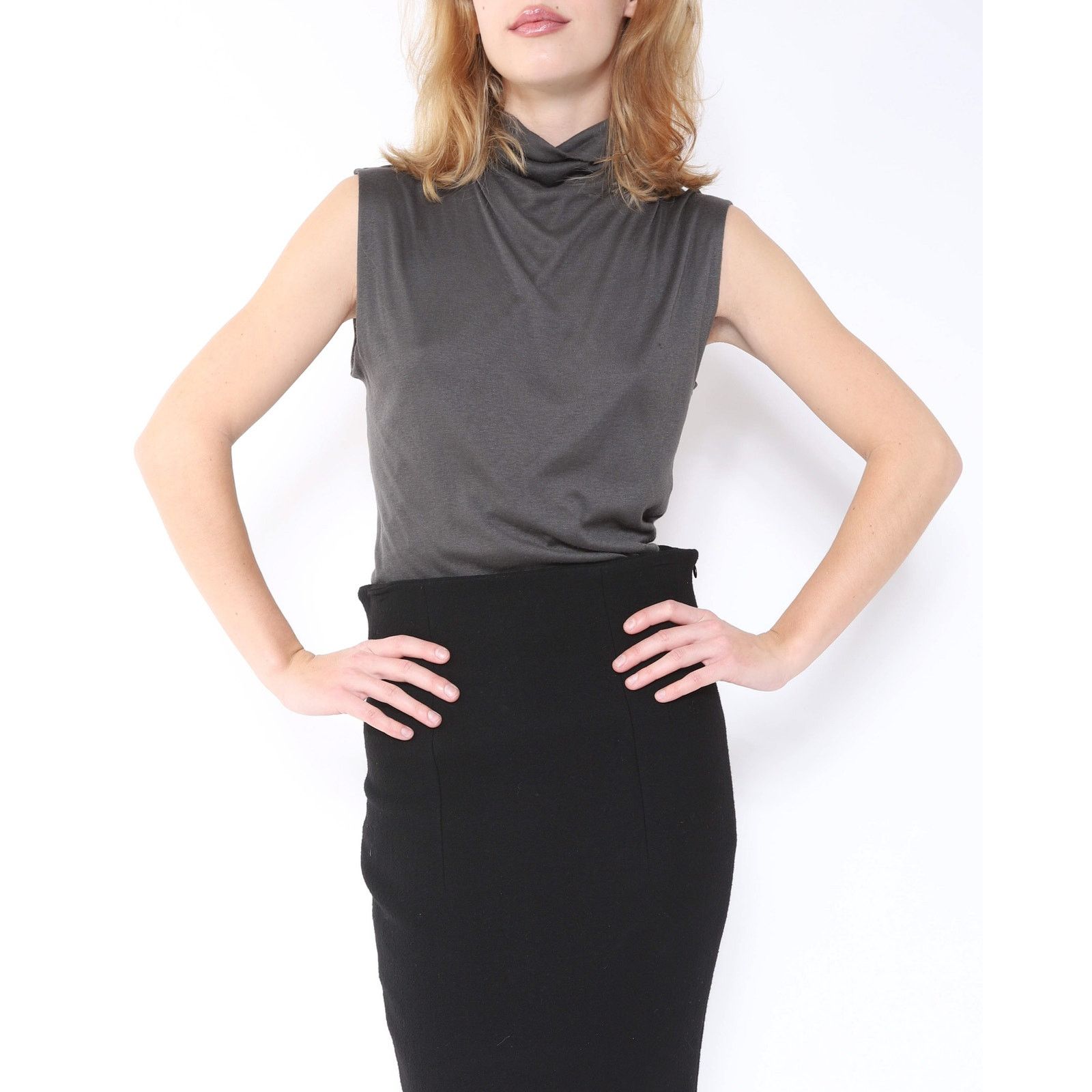 Haider Ackermann FW10 Draped Sleeveless Top in Grey Wool Size XS / US 0-2 / IT 36-38 - 3 Thumbnail