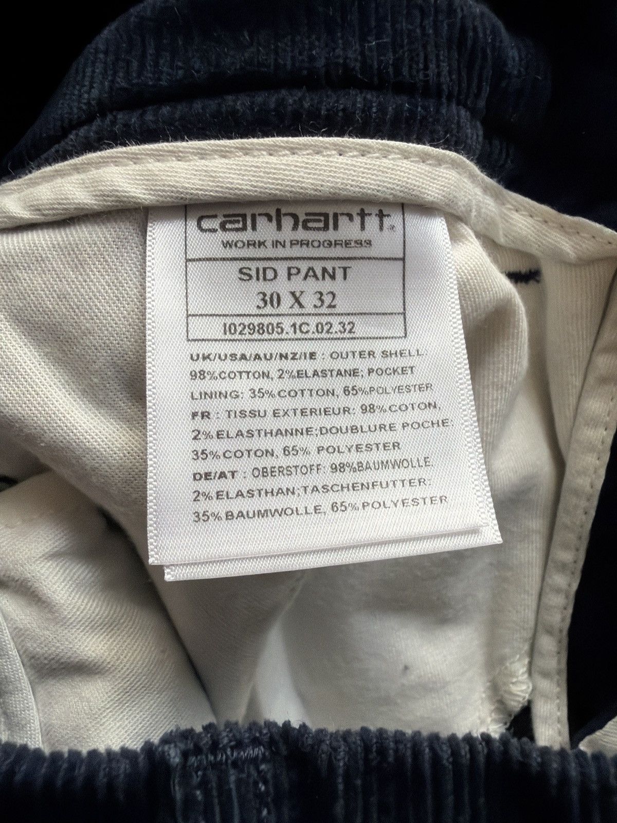 Carhartt Carhartt WIP Sid Pant Corduroy 30x32 Navy Blue Size US 30 / EU 46 - 4 Thumbnail