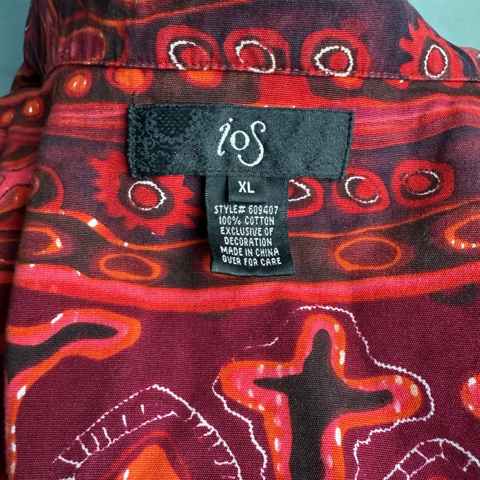 Other Vintage ioS Red & Orange Abstract Textured Button Up Jacket Size XL / US 12-14 / IT 48-50 - 7 Thumbnail