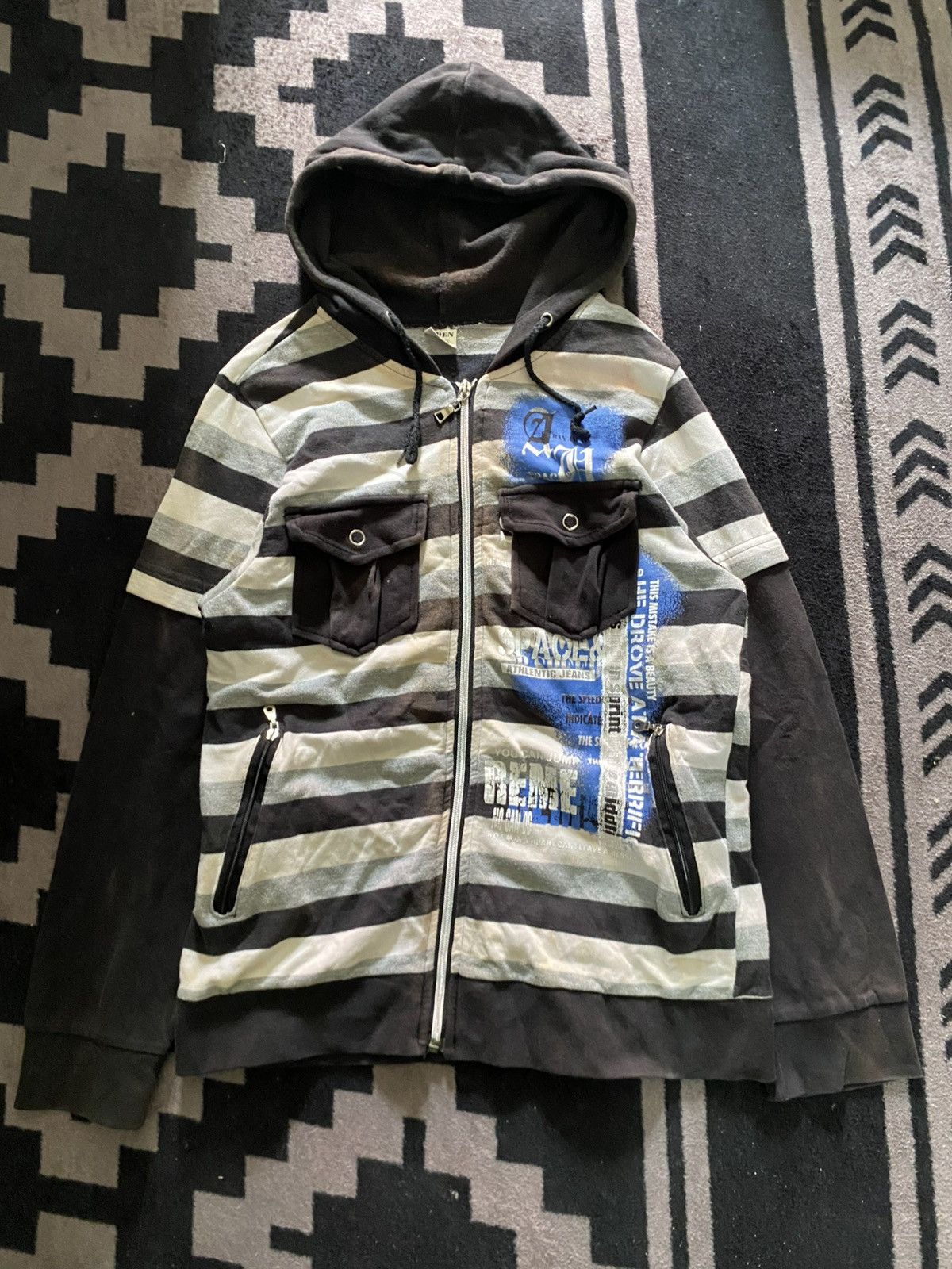 PPFM Vintage eden poem striped poem y2k hoodie Size US S / EU 44-46 / 1 - 1 Thumbnail