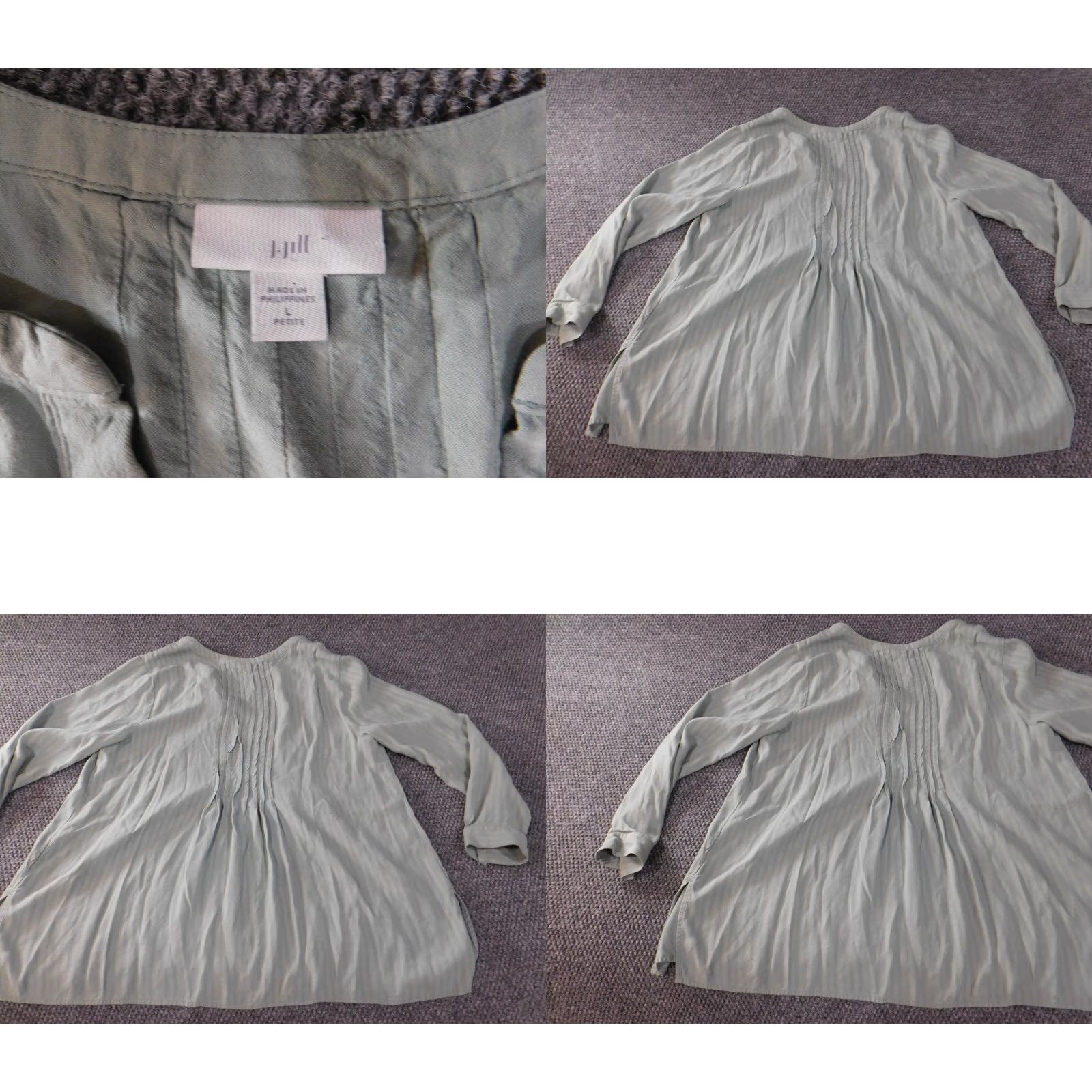 J. Jill J. Jill Blouse Tunic Green L Womens V-Neck Classic Pullover Rayon Solid Button Casual Size L / US 10 / IT 46 - 8 Thumbnail