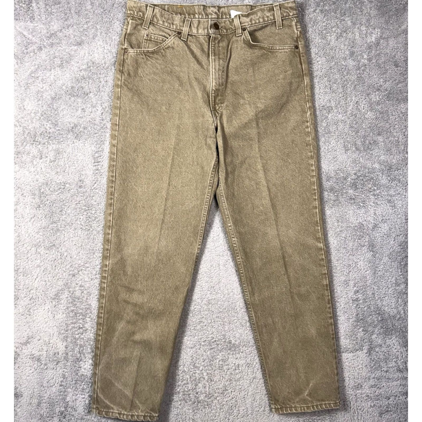 Levi's Vintage Levi'S 550 Orange Tab Jeans Mens 36x32 USA Made 1997 Olive Green - Relaxed Fit 5 Pocket Size US 36 / EU 52 - 4 Thumbnail
