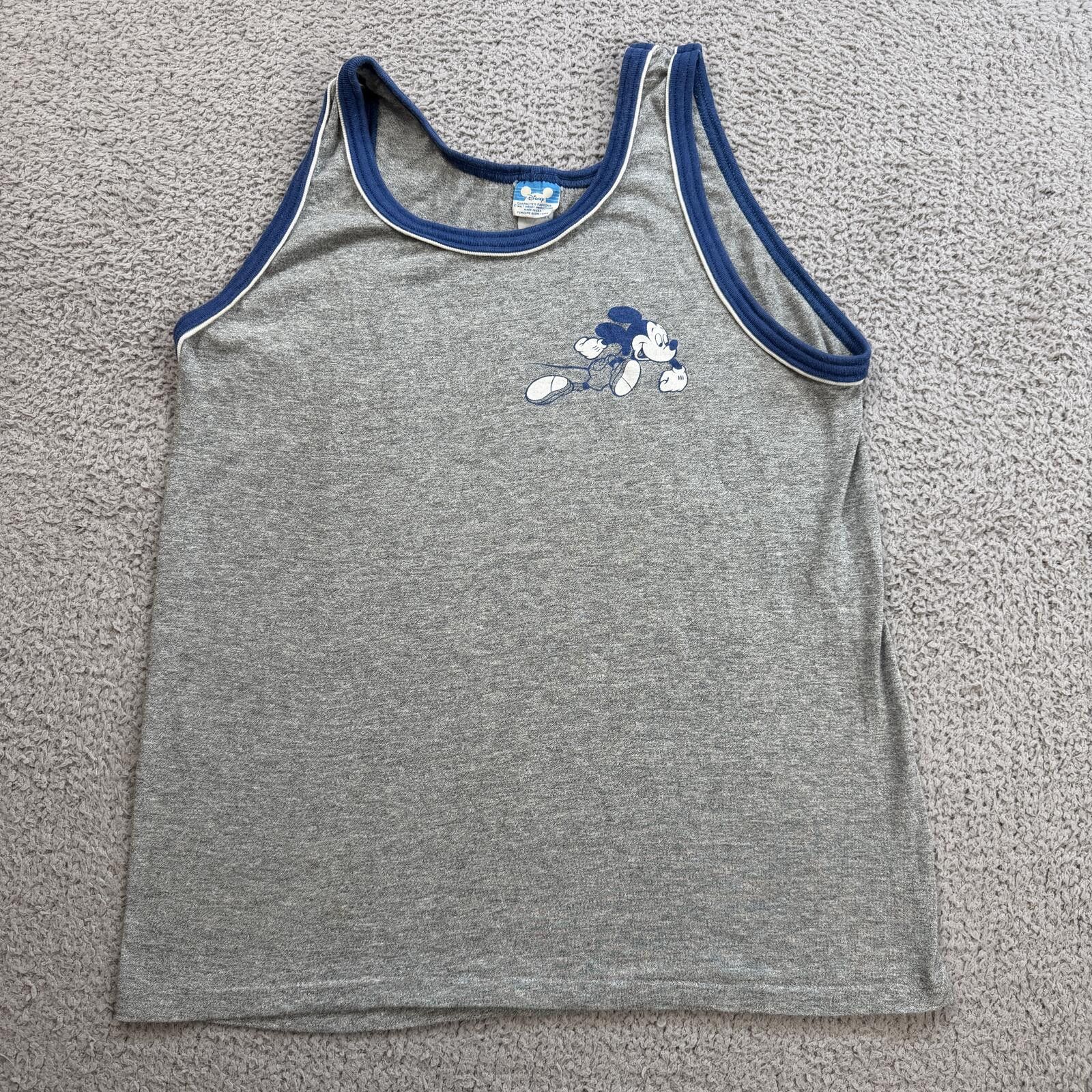 Disney Vintage 90s Disney Mickey Mouse Tank Top M USA Ringer Gray Size M / US 6-8 / IT 42-44 - 1 Thumbnail