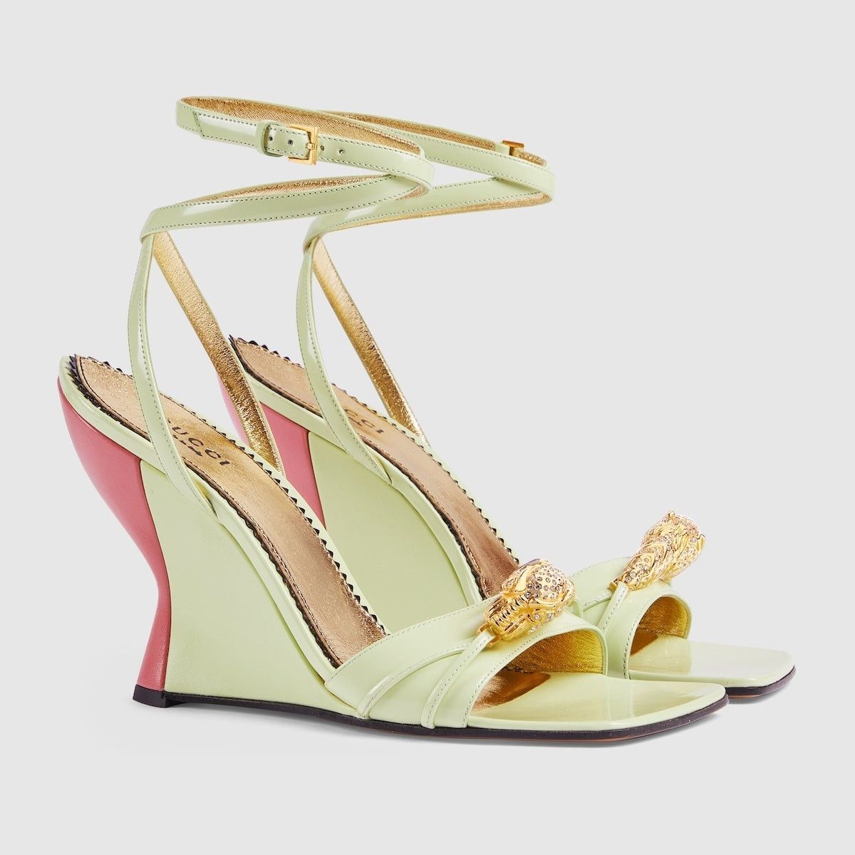 Gucci o1s1wg110125 High Heel Sandals With Hardware in Multicolor Size US 10 / IT 40 - 2 Thumbnail