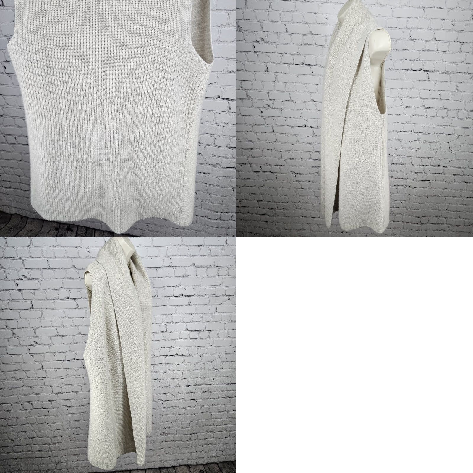 Bloomingdale's C by Bloomingdale's Cardigan Shawl Collar Sleeveless Beige Knit Small S Women Casual Size S / US 4 / IT 40 - 8 Thumbnail