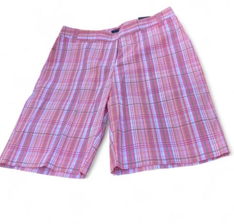 Izod IZOD Pink Coral Plaid Bermuda Shorts Stretch Women’s NWT 6 Size 28" / US 6 / IT 42 - 4 Thumbnail