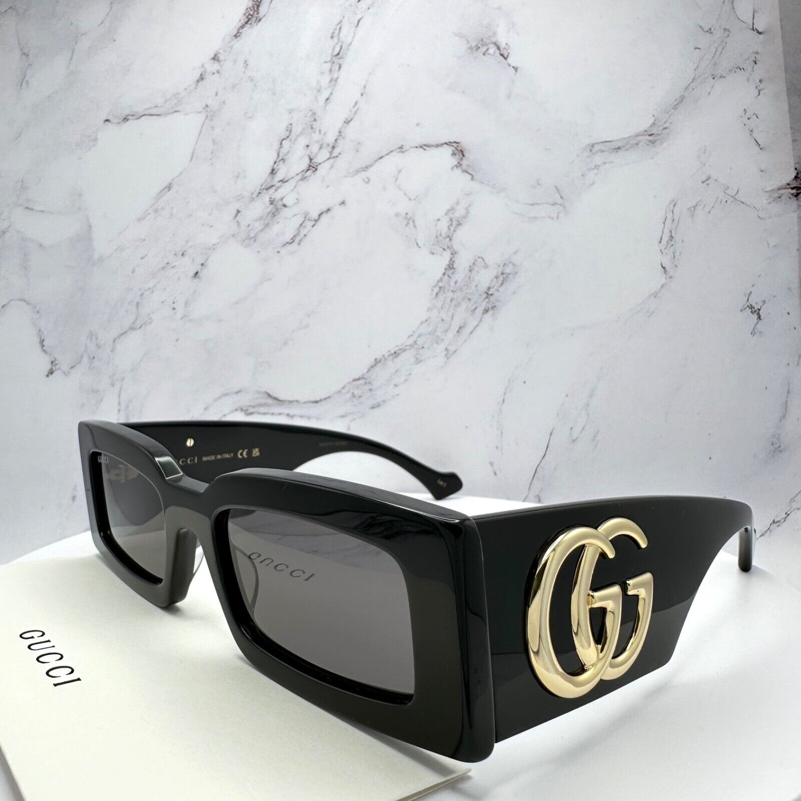 Gucci Sunglasses New Black Gold GG Logo Generation