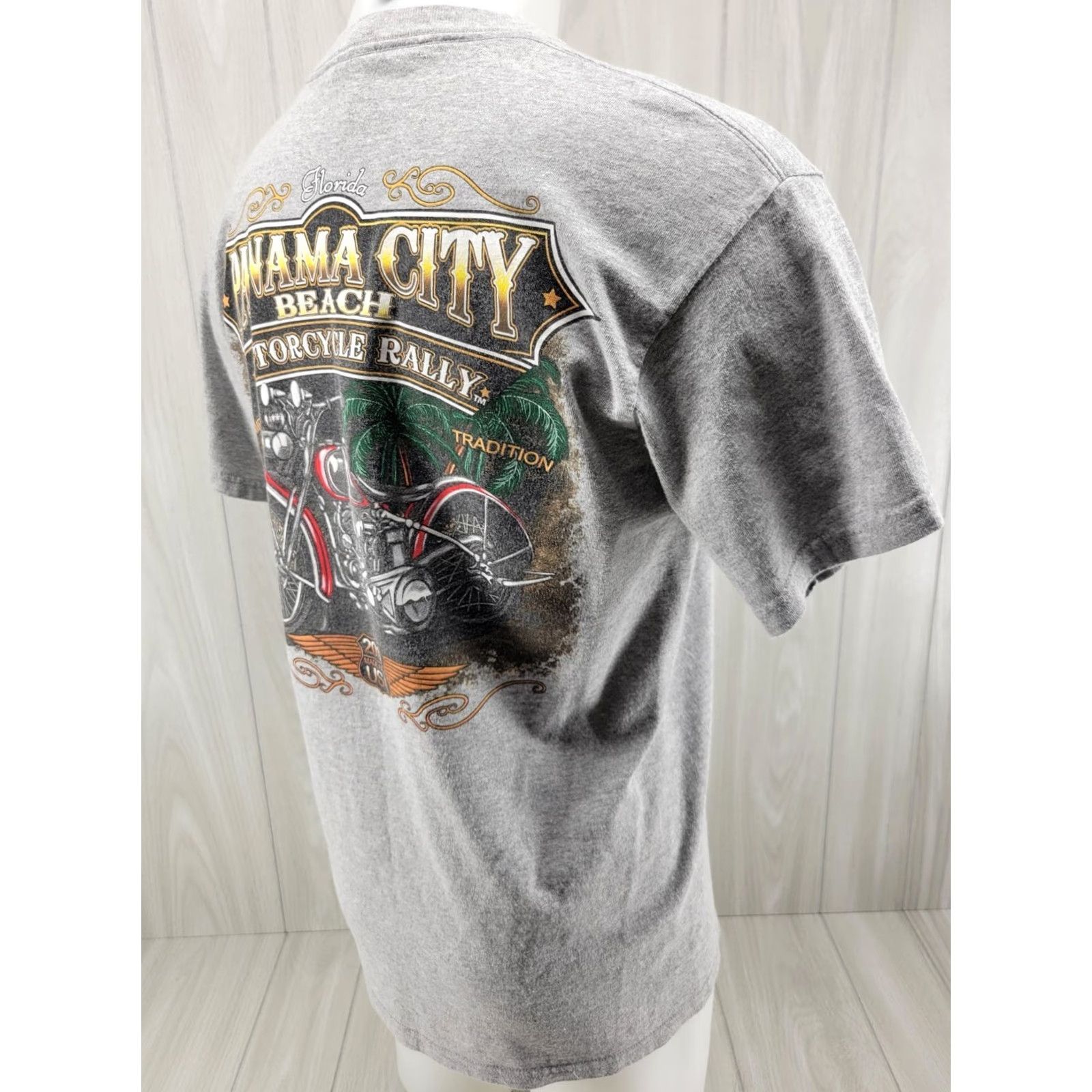 Delta VINTAGE Panama City Beach Rally Week Rider T-Shirt Gray L Men Shirt 2012 Biker Motorcycle Rock Skull Size US L / EU 52-54 / 3 - 6 Thumbnail