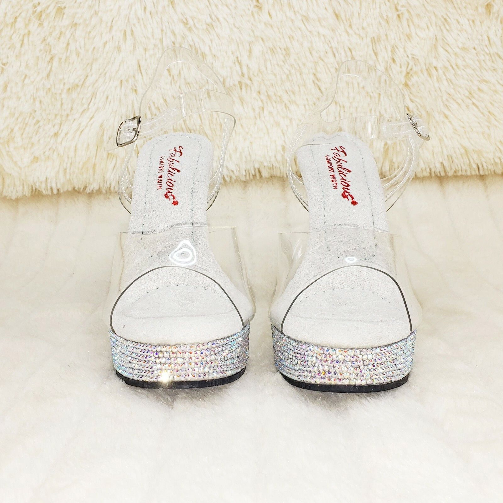 Other Majesty 508DM Rhinestone Platform 5" Stiletto High Heel Shoe Size US 6 / IT 36 - 8 Thumbnail