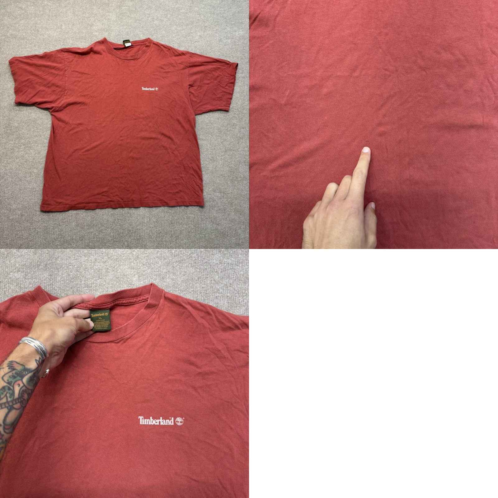 Timberland VINTAGE Timberland Weather Gear Mens T Shirt XL Rust Red Wet Logo USA MADE Shirt XL Red Timberland Logo 90s Mens Size US XL / EU 56 / 4 - 8 Thumbnail