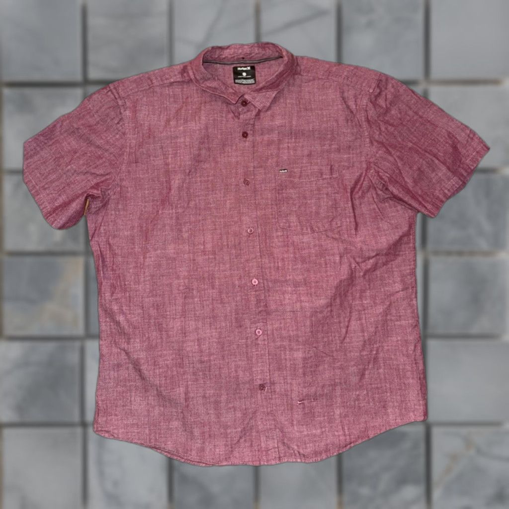 Hurley Hurley Red Chambray Short Sleeve Button-Up Shirt 2XL Casual Mens Shirt Size US XXL / EU 58 / 5 - 1 Thumbnail