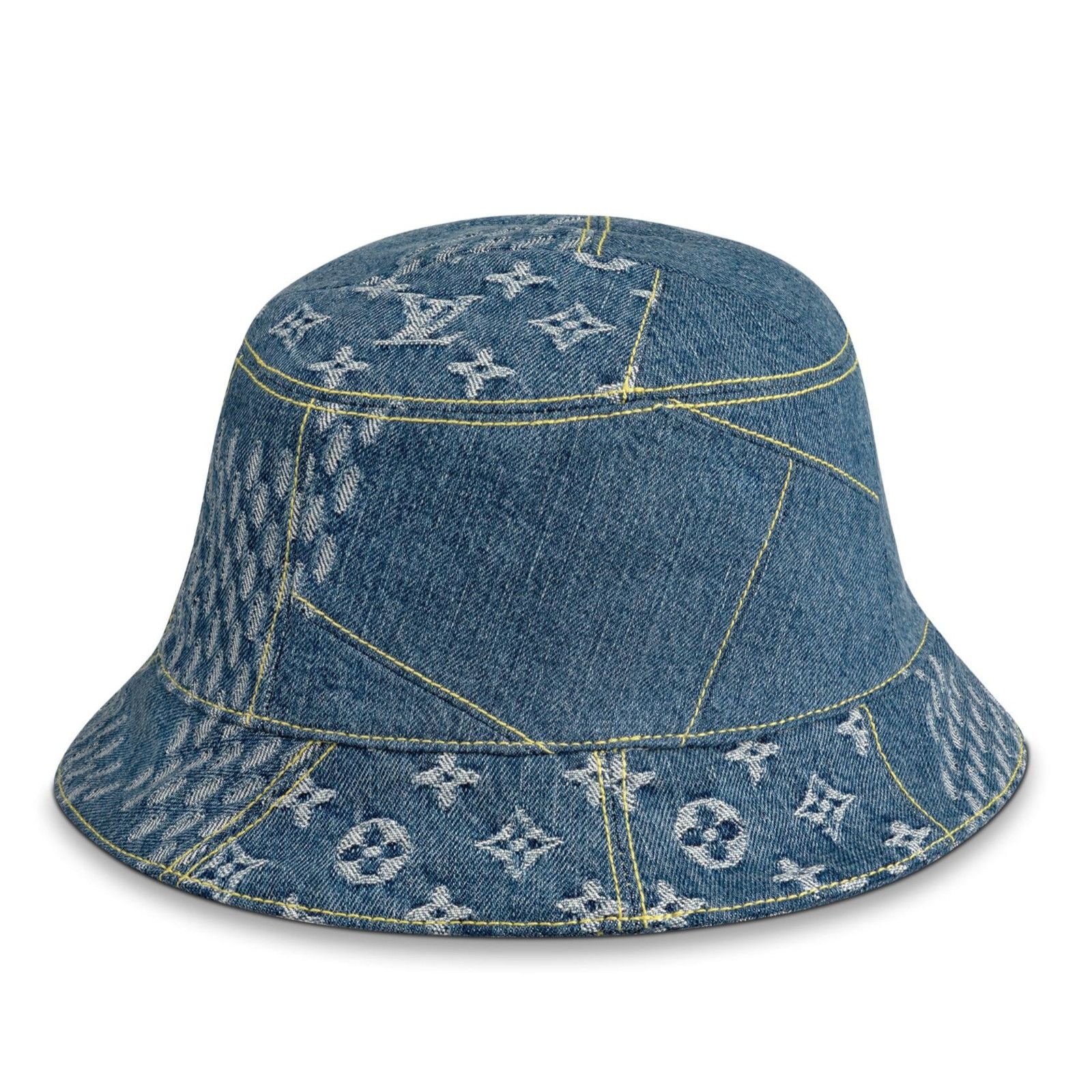 Louis Vuitton Louis Vuitton Nigo Wave Denim Logo Sun Bucket Hat M 58cm Size ONE SIZE - 1 Thumbnail