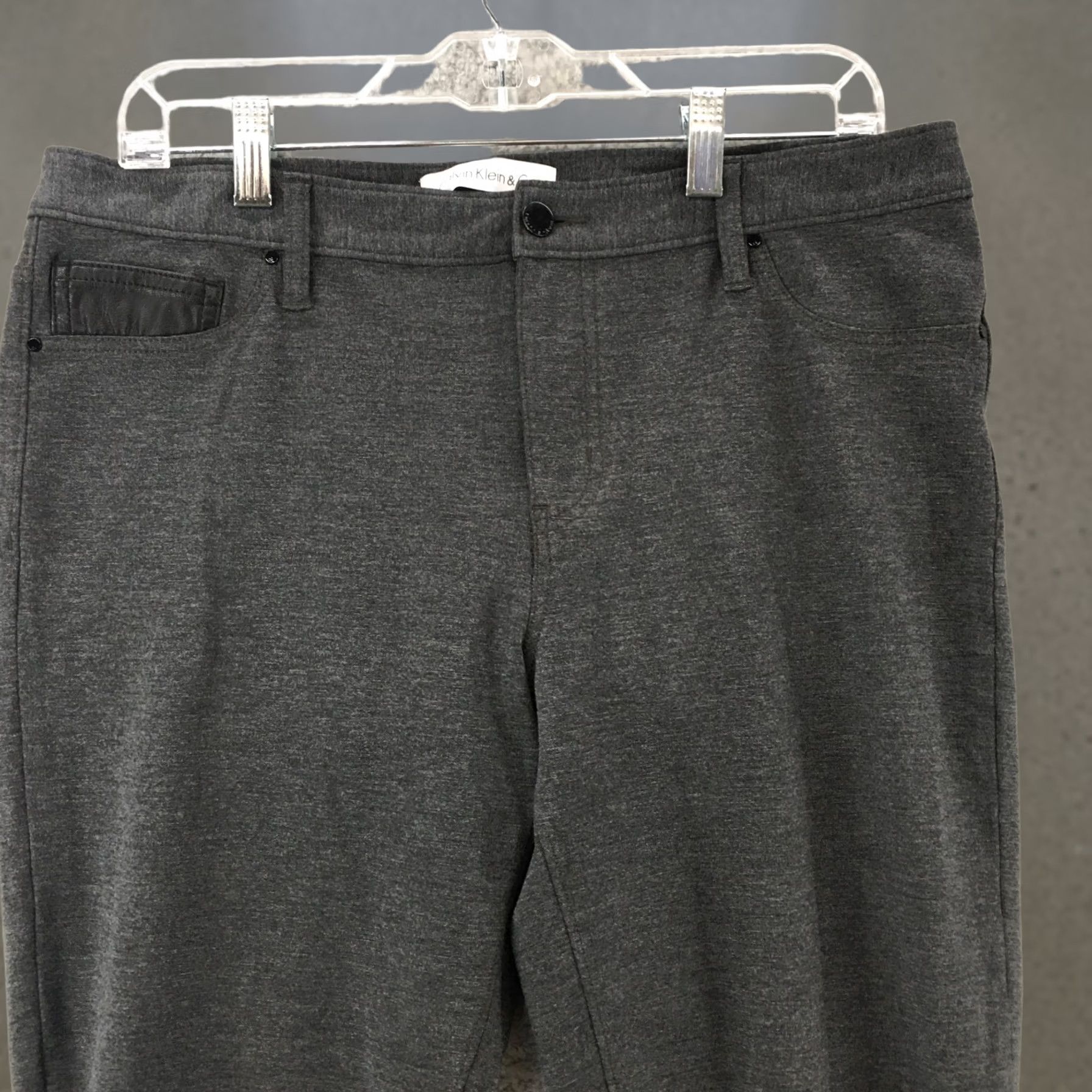 Calvin Klein Calvin Klein & Co Pants Womens 14 Gray Slim Fit Straight Leg Mid Rise Casual Shirt? Size 36" / US 14 / IT 50 - 1 Thumbnail