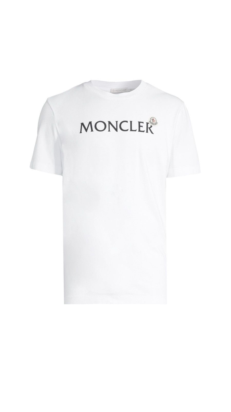 image of Moncler Man Logo Crewneck T-Shirt in White, Men's (Size 2XL)