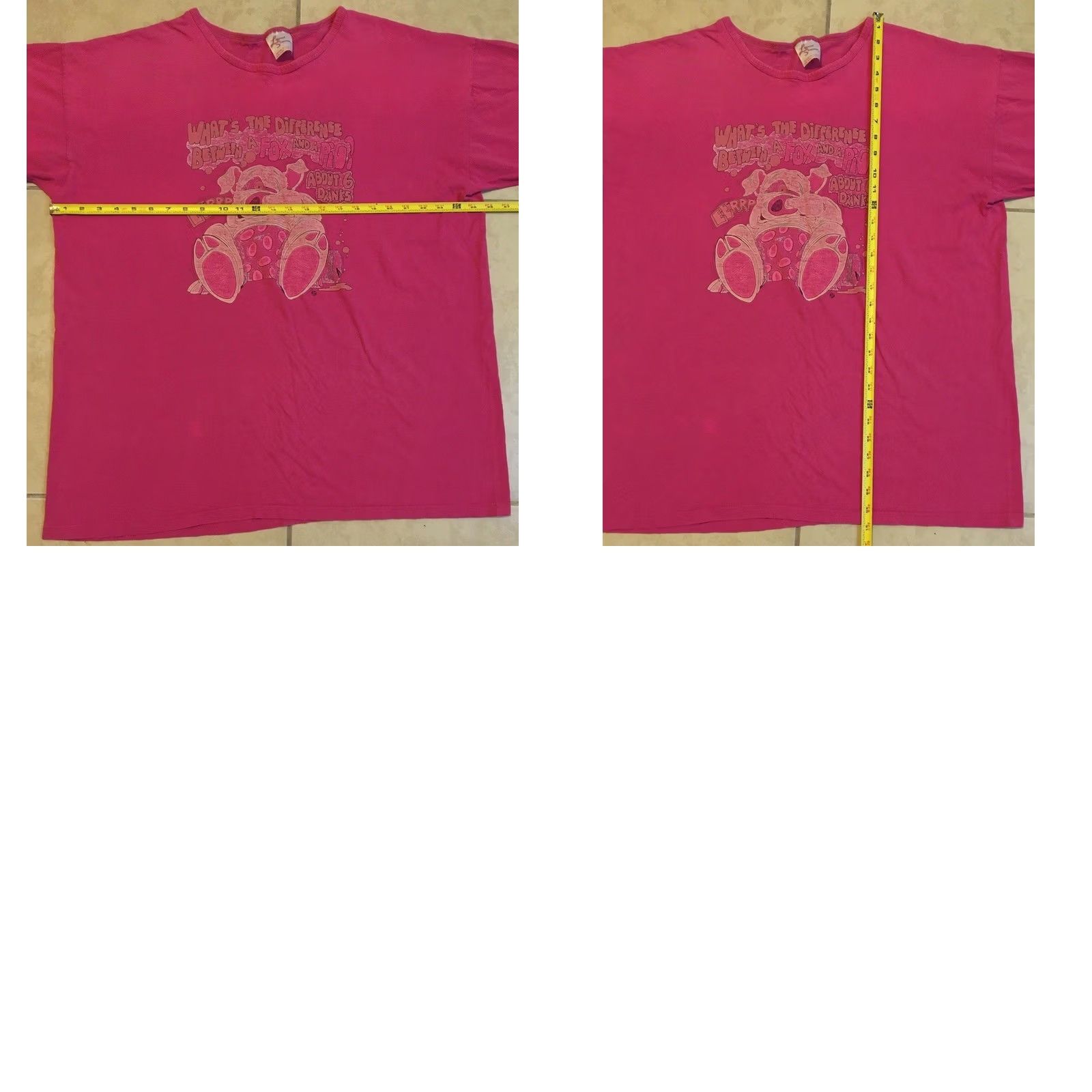 Vintage VINTAGE 80s USA Funny Joke Animal Shirt Pink One Size Adult Beer Bar Sleeping Drunk Pig 70s Size US M / EU 48-50 / 2 - 9 Thumbnail