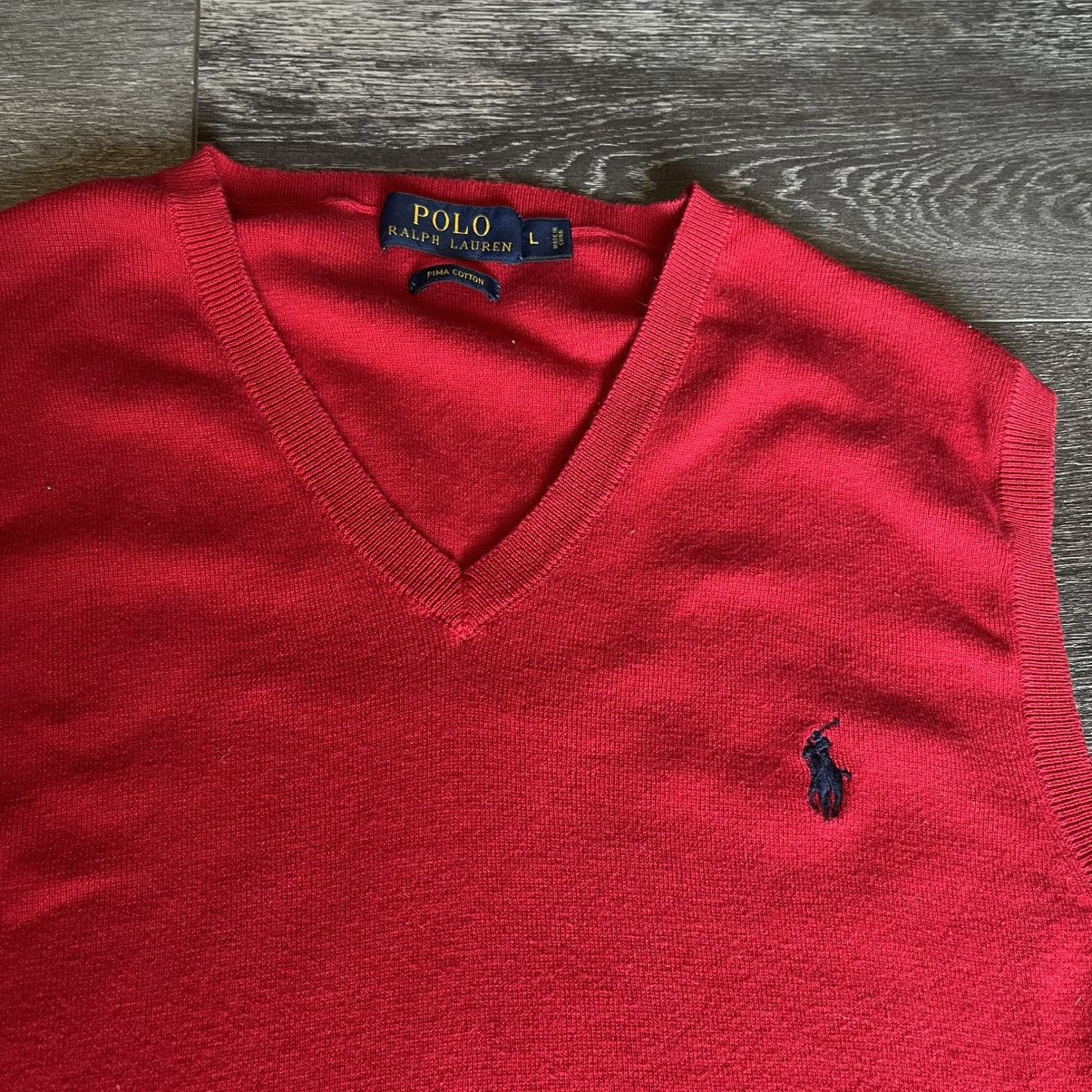 Polo Ralph Lauren Vintage Polo Ralph Lauren Basic Pima Cotton Sweater Vest Size US L / EU 52-54 / 3 - 2 Thumbnail