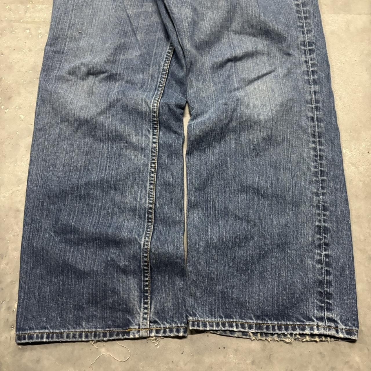 Japanese Brand × Vintage Crazy Vintage Y2K/2000s Baggy Grunge Dark Wash Skater Style Wide Leg Denim Jeans! Size US 36 / EU 52 - 6 Thumbnail