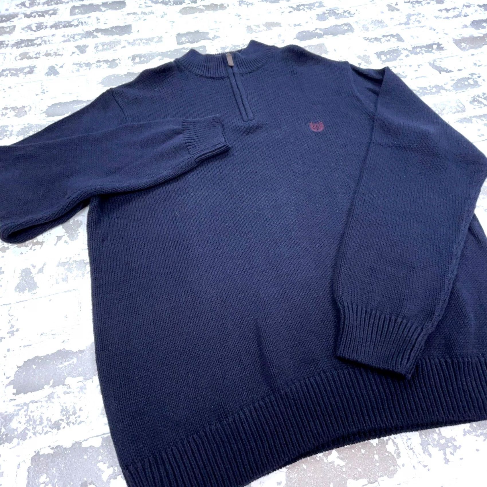 Chaps Chaps Sweater Golf Mens XL Navy Blue Pullover 1/4 Zip Heavy Chunky Knit Size US XL / EU 56 / 4 - 3 Thumbnail