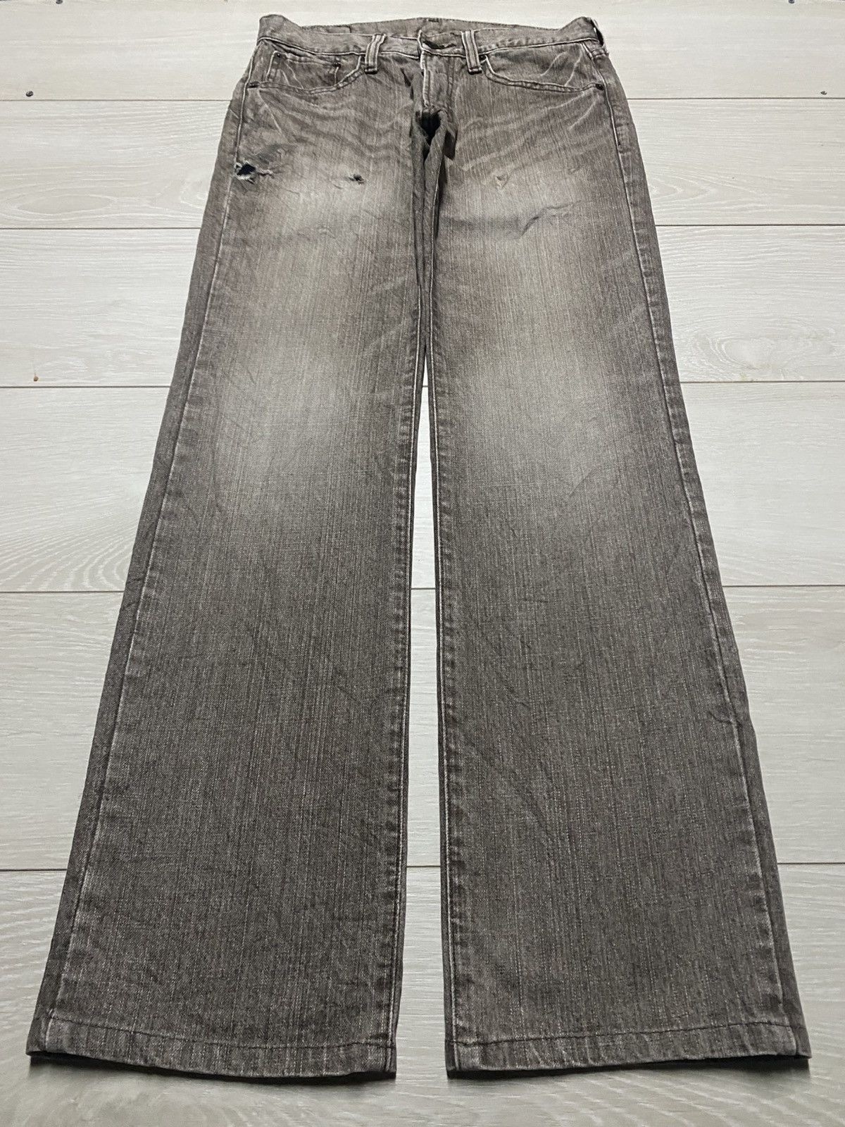 Vintage Vintage Japanese Bobson Crack Wash Distressed Loose Jeans Size US 30 / EU 46 - 1 Thumbnail
