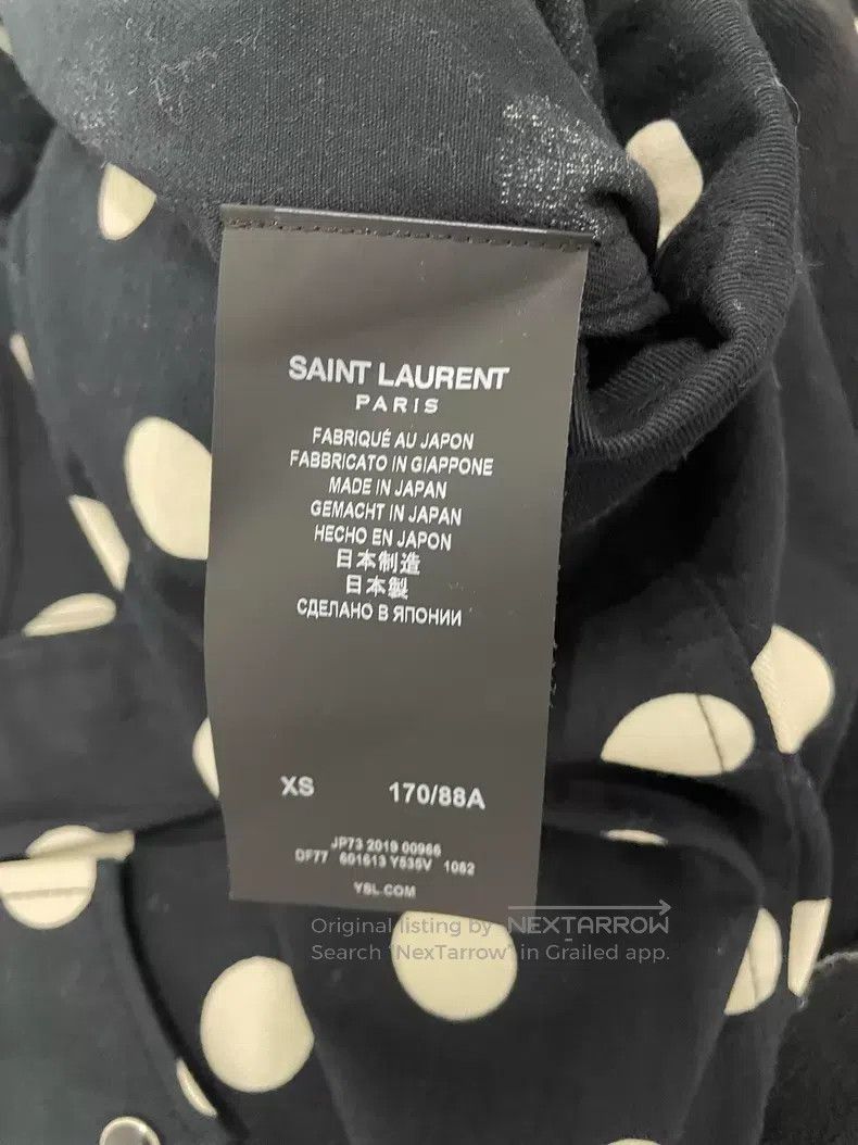 Saint Laurent Paris Saint Laurent Paris Cat Eye扣 Polka Dot Denim Shirt i Size US XS / EU 42 / 0 - 6 Thumbnail