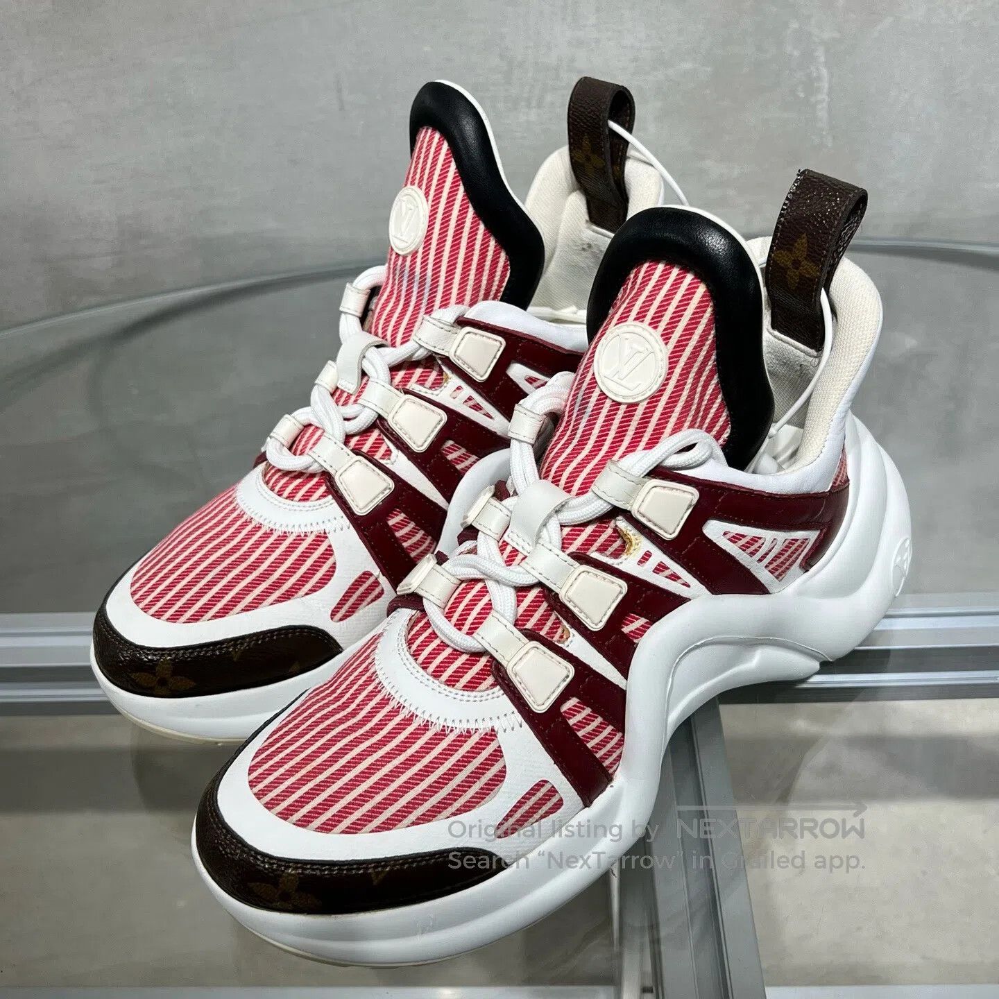 Louis Vuitton Louis Vuitton Archlight White and Red Vintage Leather Croc Size US 6.5 / IT 36.5 - 1 Thumbnail