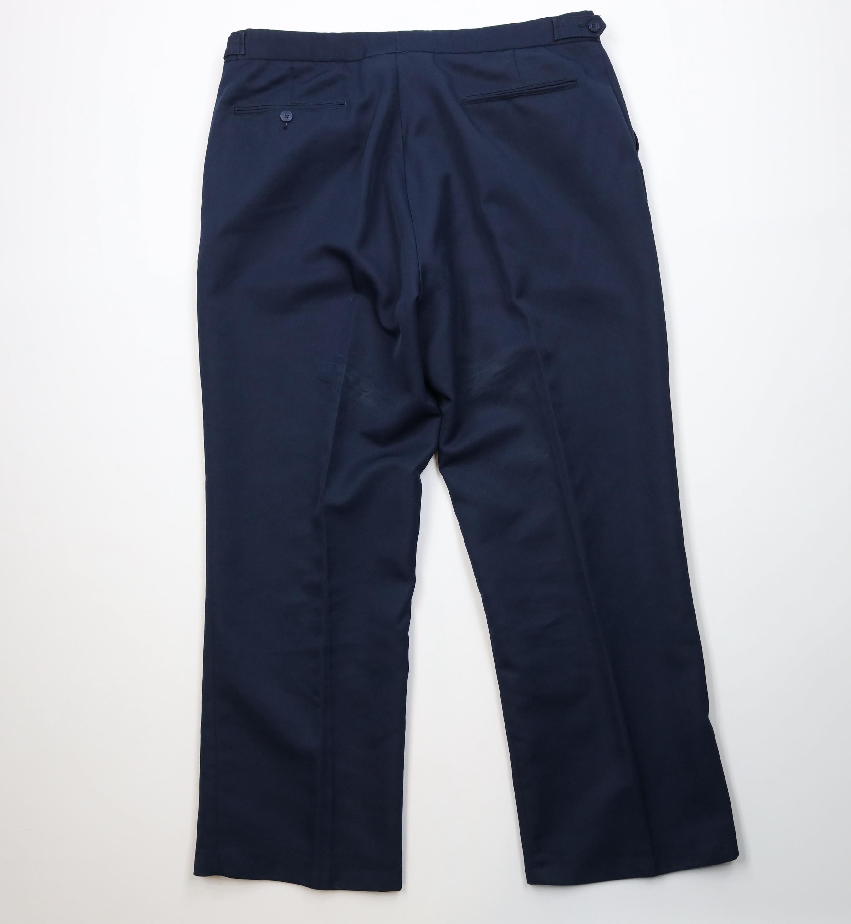 Vintage Vintage 70s Streetwear Knit Wide Leg Chino Pants Blue Size US 38 / EU 54 - 12 Thumbnail