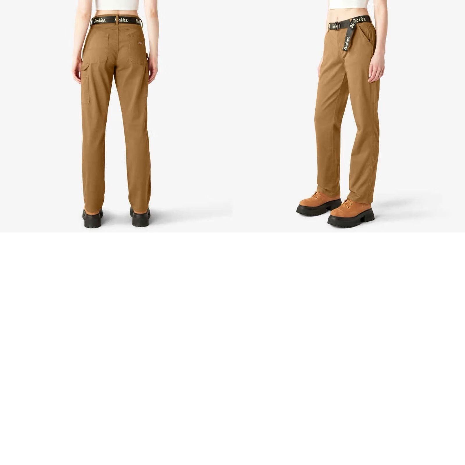 Dickies Dickies Carpenter Pants Womens 29 31 Brown Relaxed High Rise Utility Stretch Twill Cotton Spandex Pants Women Size 28" / US 6 / IT 42 - 9 Thumbnail