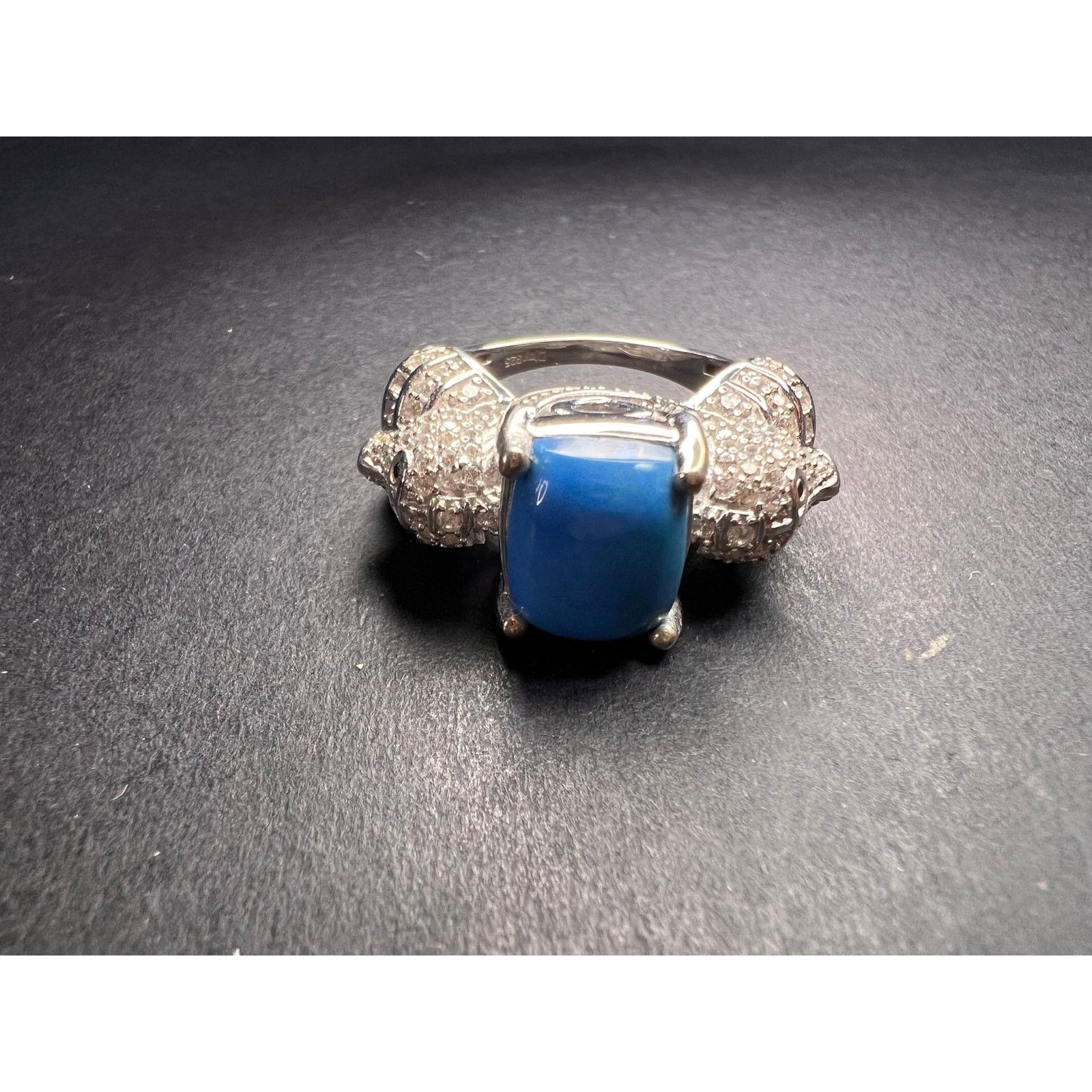 Other NEW Ceruleite and zircon seahorse ring in 925 silver size 8 Size ONE SIZE - 11 Thumbnail