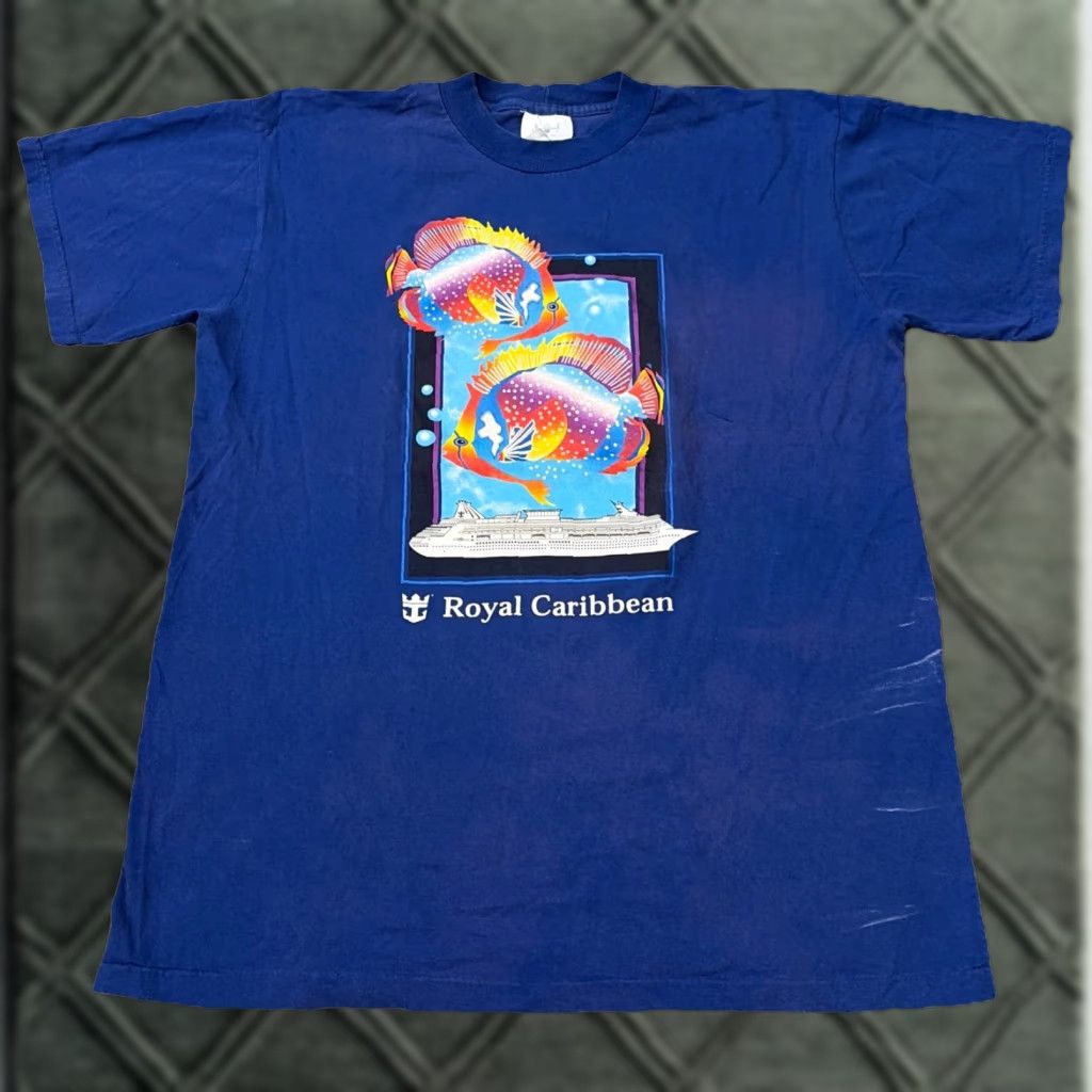 Vintage VINTAGE 90s Royal Caribbean Blue Tropical Fish Cruise T-Shirt XL Men Mens XL Blue Tropical Fish Cruise Shirt Size US XL / EU 56 / 4 - 1 Thumbnail