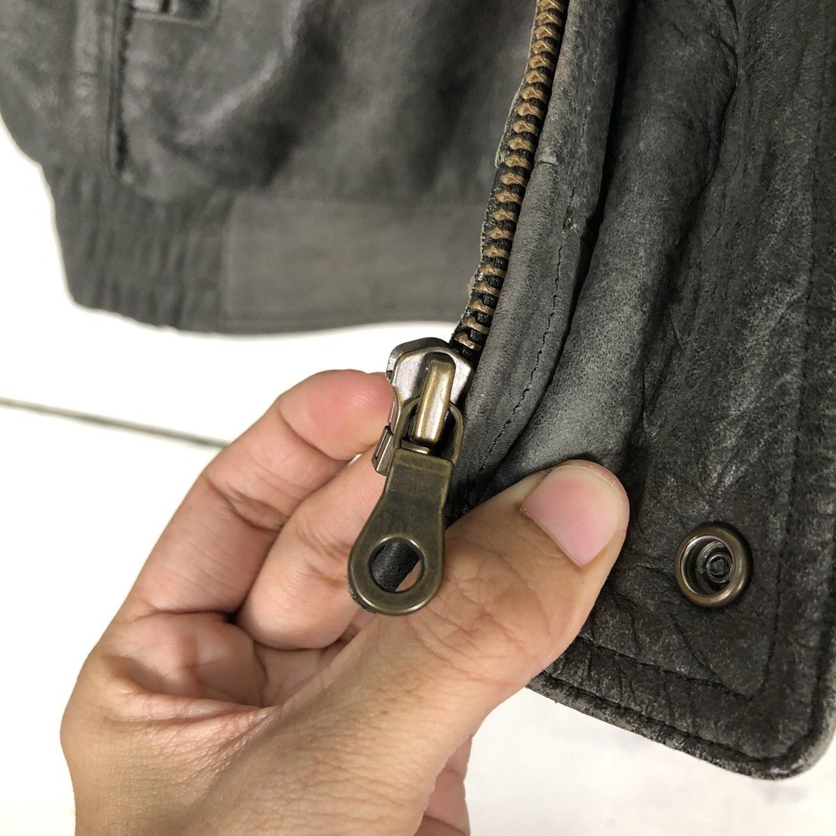 Japanese Brand 🔥Vintage Biker Leather Jacket Japan Made Knit Sleeve Rare Size US L / EU 52-54 / 3 - 17 Thumbnail