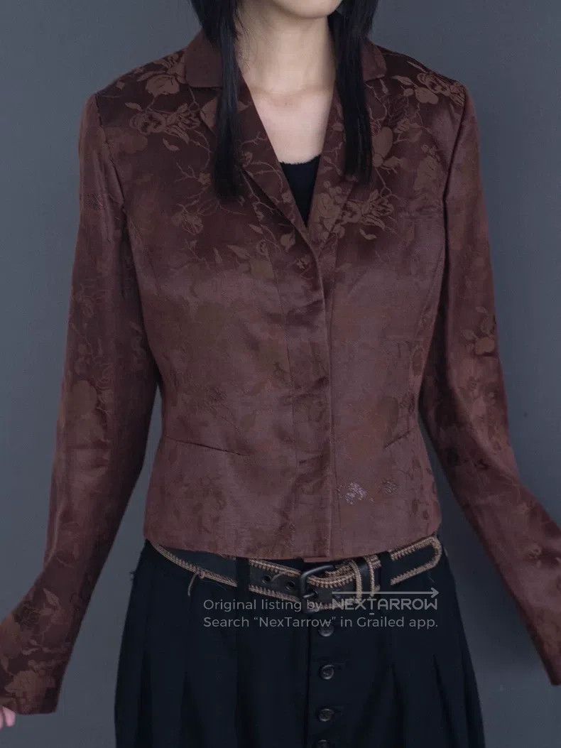 Kenzo Kenzo Brown floral silk jacket Size M / US 6-8 / IT 42-44 - 4 Thumbnail