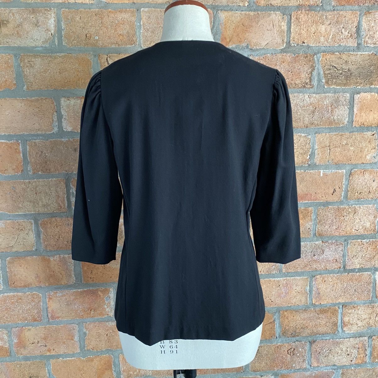 Yves Saint Laurent YVES SAINT LAURENT Black Button-Front Blouse 3/4 Sleeves Size M / US 6-8 / IT 42-44 - 13 Thumbnail