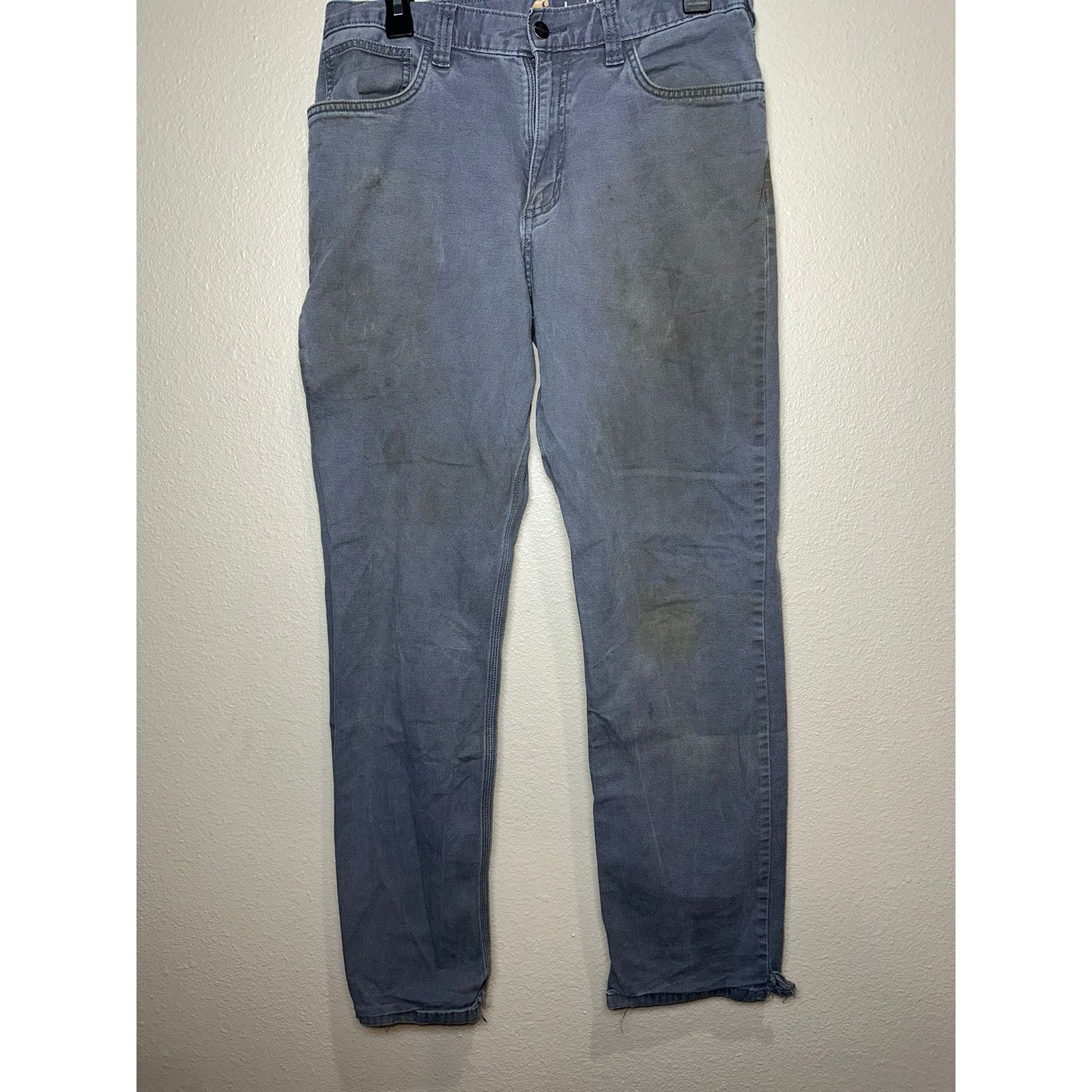 Carhartt 👖 Carhartt Men's Relaxed Fit Gray Cotton Pants 32x34 Size US 32 / EU 48 - 1 Thumbnail