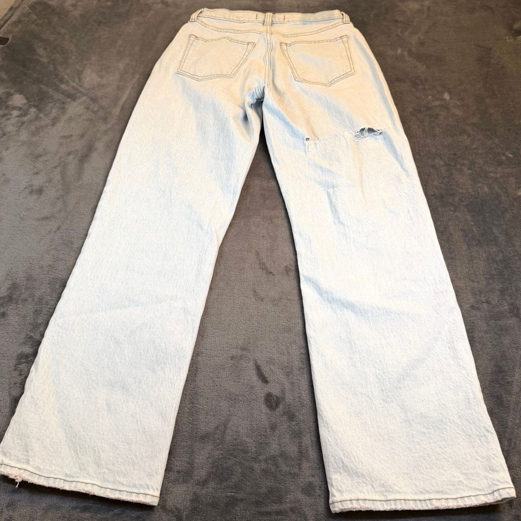 Abercrombie & Fitch Abercrombie & Fitch Baggy Jeans Womens 00S 24 Light Wash Mid Rise Curve Love Jeans Wide-Leg Relaxed 5-Pocket Denim Blue 100% Cotton Adult Womens Size 24" / US 00 / IT 34 - 5 Thumbnail