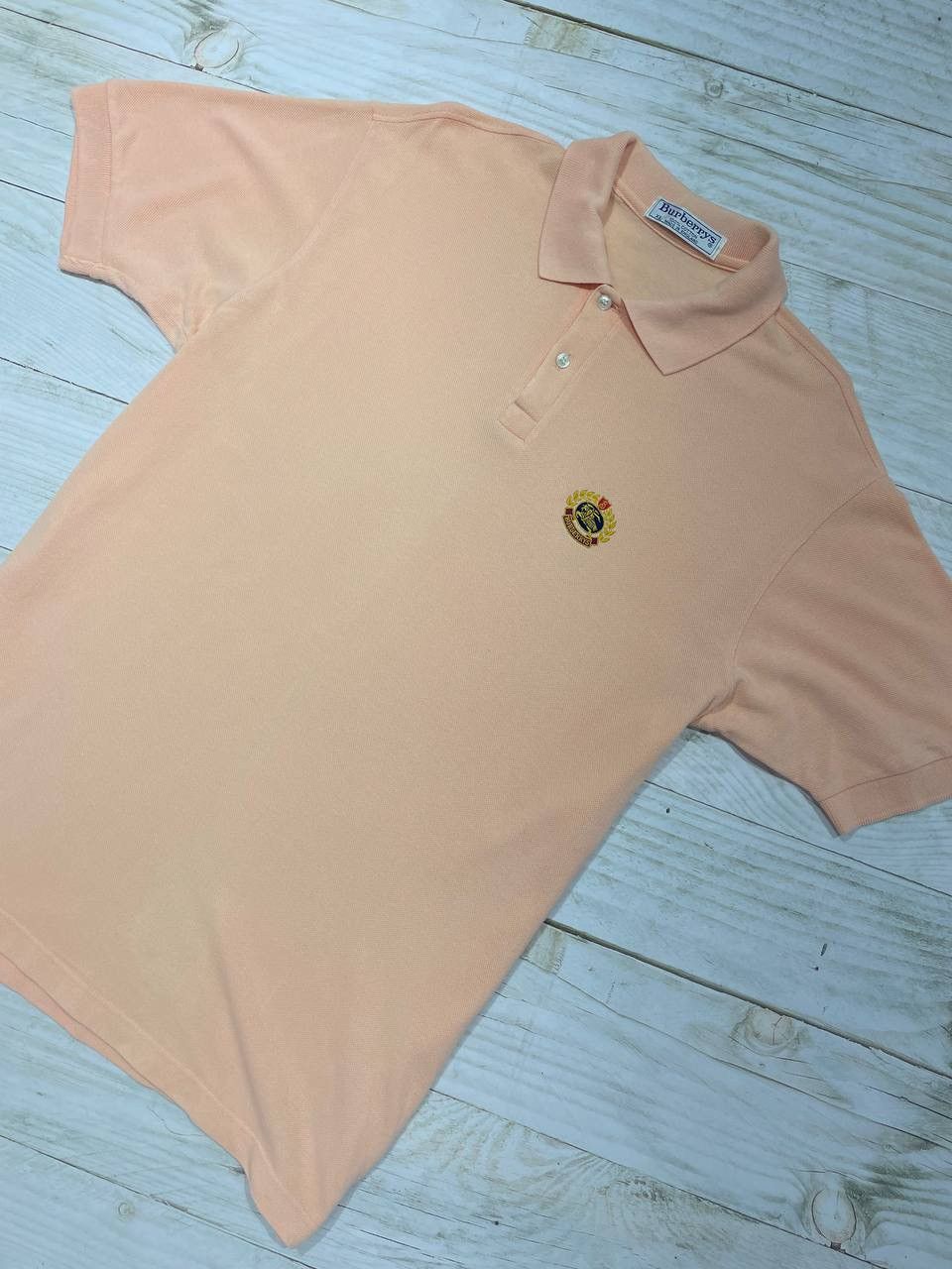 Burberry Vintage Burberrys Polo Shirt 90s Peach Size US XL / EU 56 / 4 - 3 Thumbnail