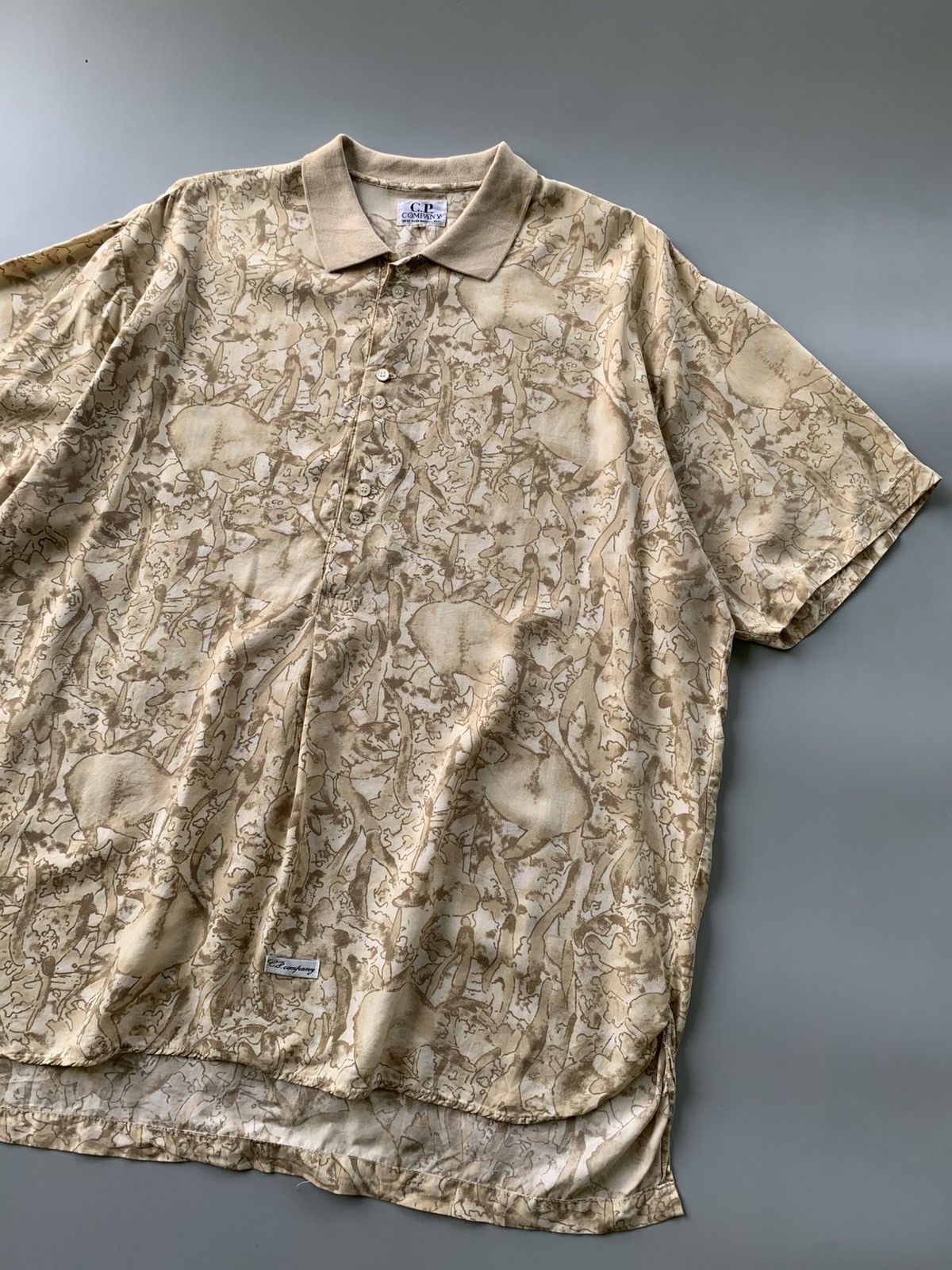 Massimo Osti 90s C.P. COMPANY MASSIMO OSTI ABSTRACT FULLPRINT POLO SHIRT Size US L / EU 52-54 / 3 - 3 Thumbnail